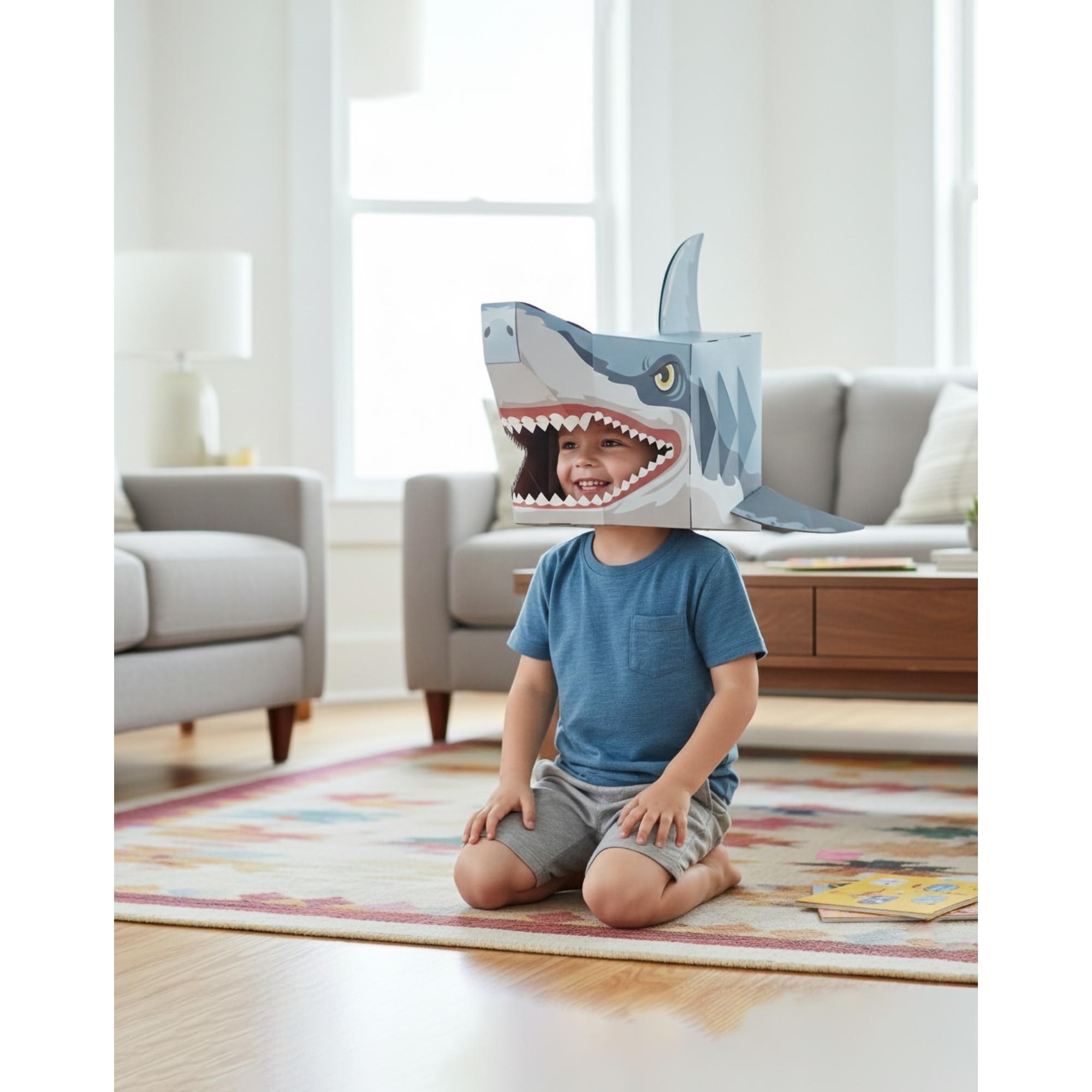 3D Shark Mask Craft for Kids (2 Pack) image number 2