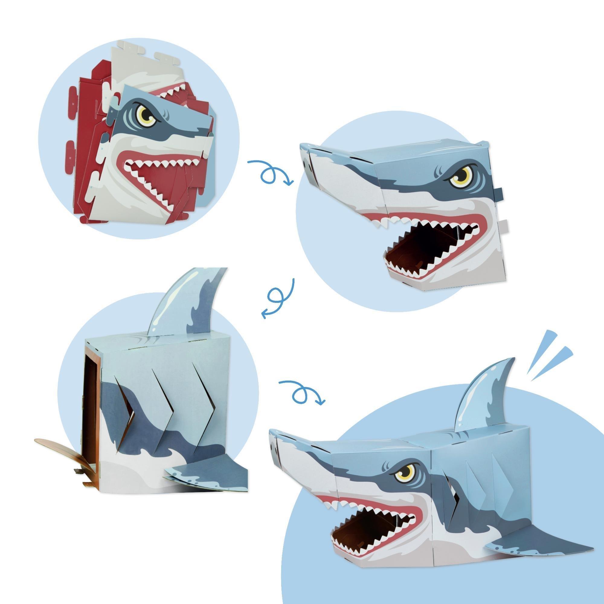 3D Shark Mask Craft for Kids (2 Pack) image number 4