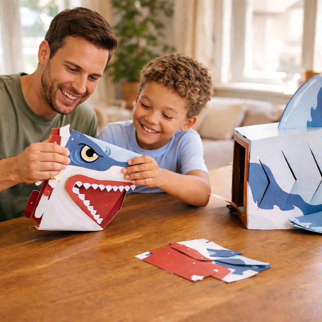 3D Shark Mask Craft for Kids (2 Pack) image number 1