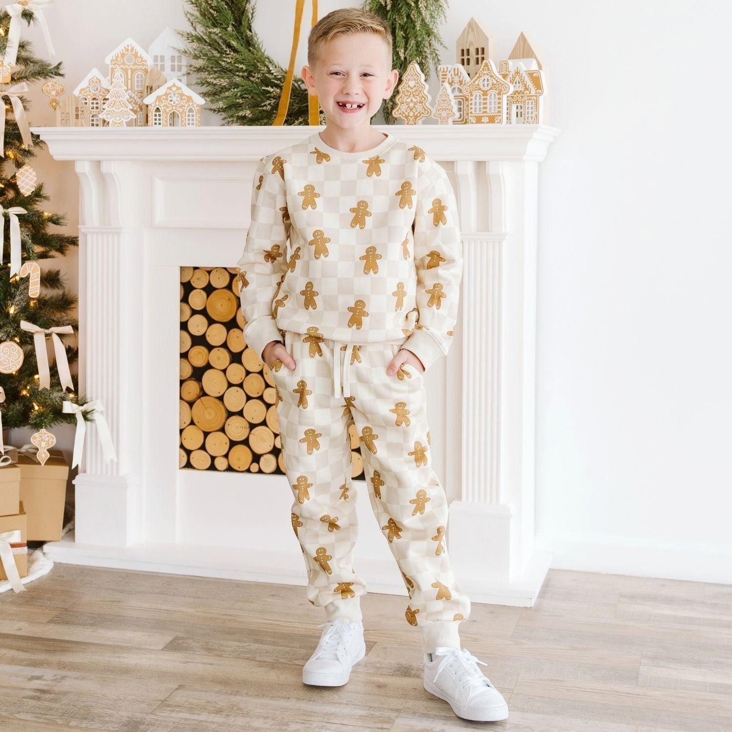 Gingerbread Christmas Checkered Sweatshirt image number 1