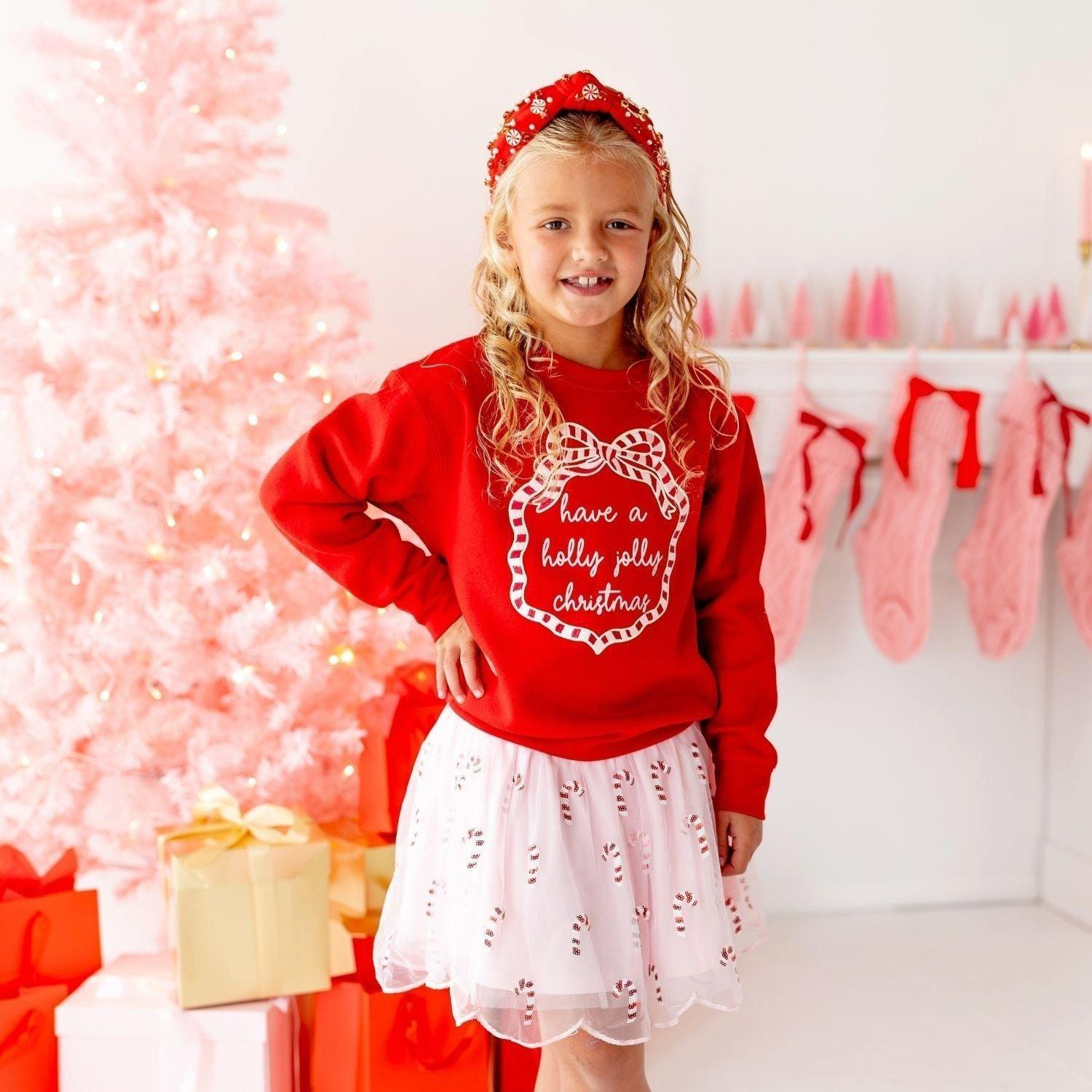 Candy Cane Scalloped Tutu Skirt image number 1