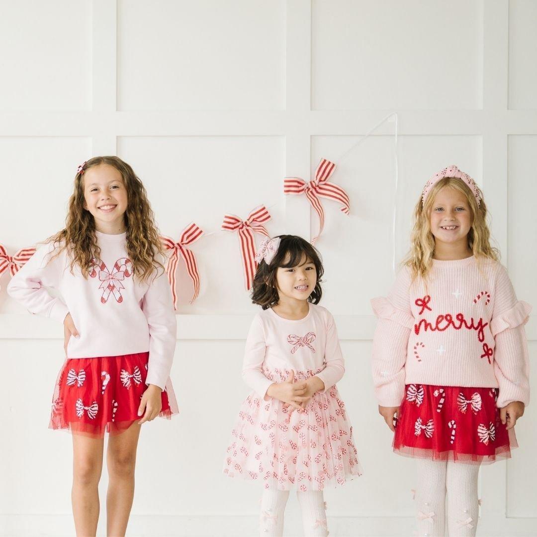 Candy Cane Sequin Patch Christmas Sweatshirt image number 3
