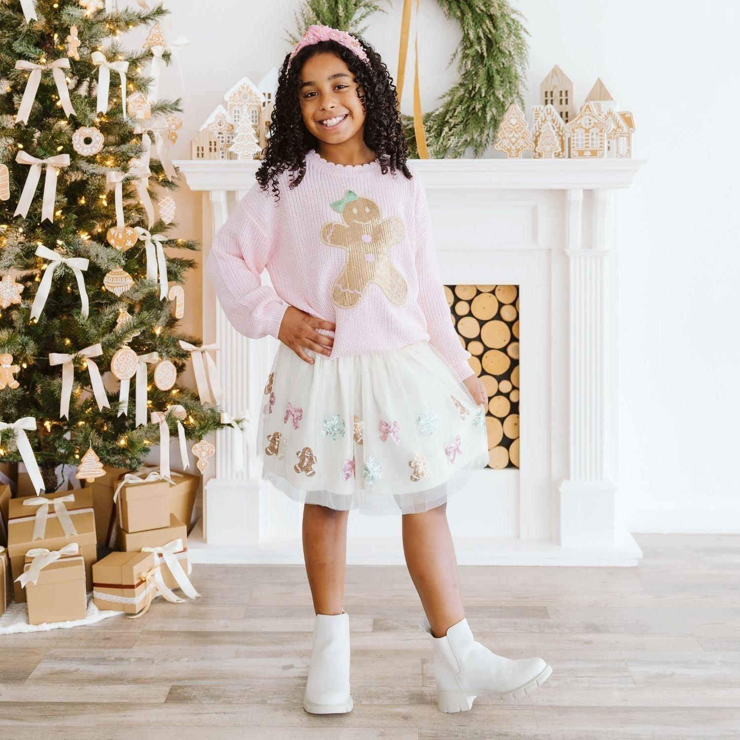 Gingerbread Sequin Patch Christmas Sweater image number 1