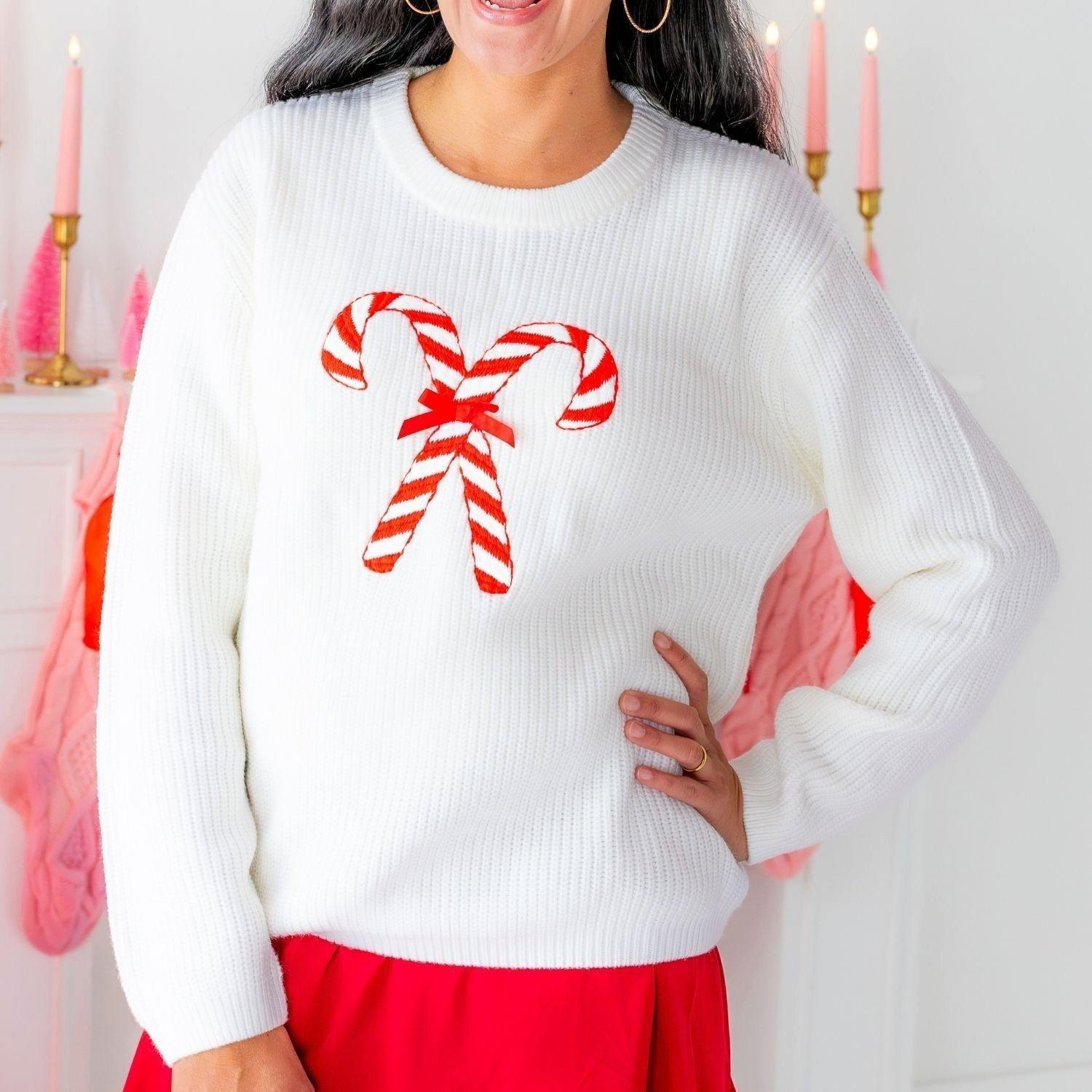 Candy Cane Christmas Women's Sweater image number 2