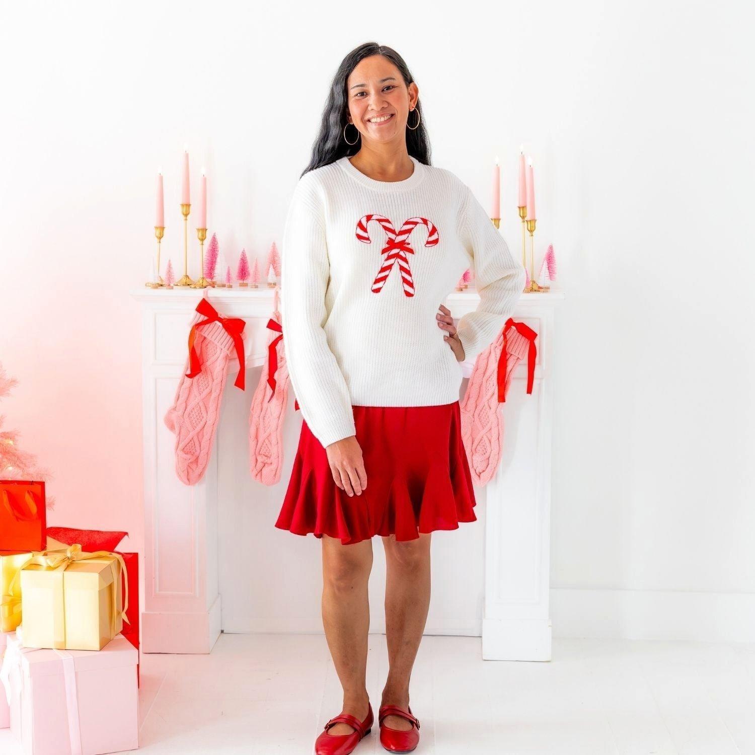 Candy Cane Christmas Women's Sweater image number 1