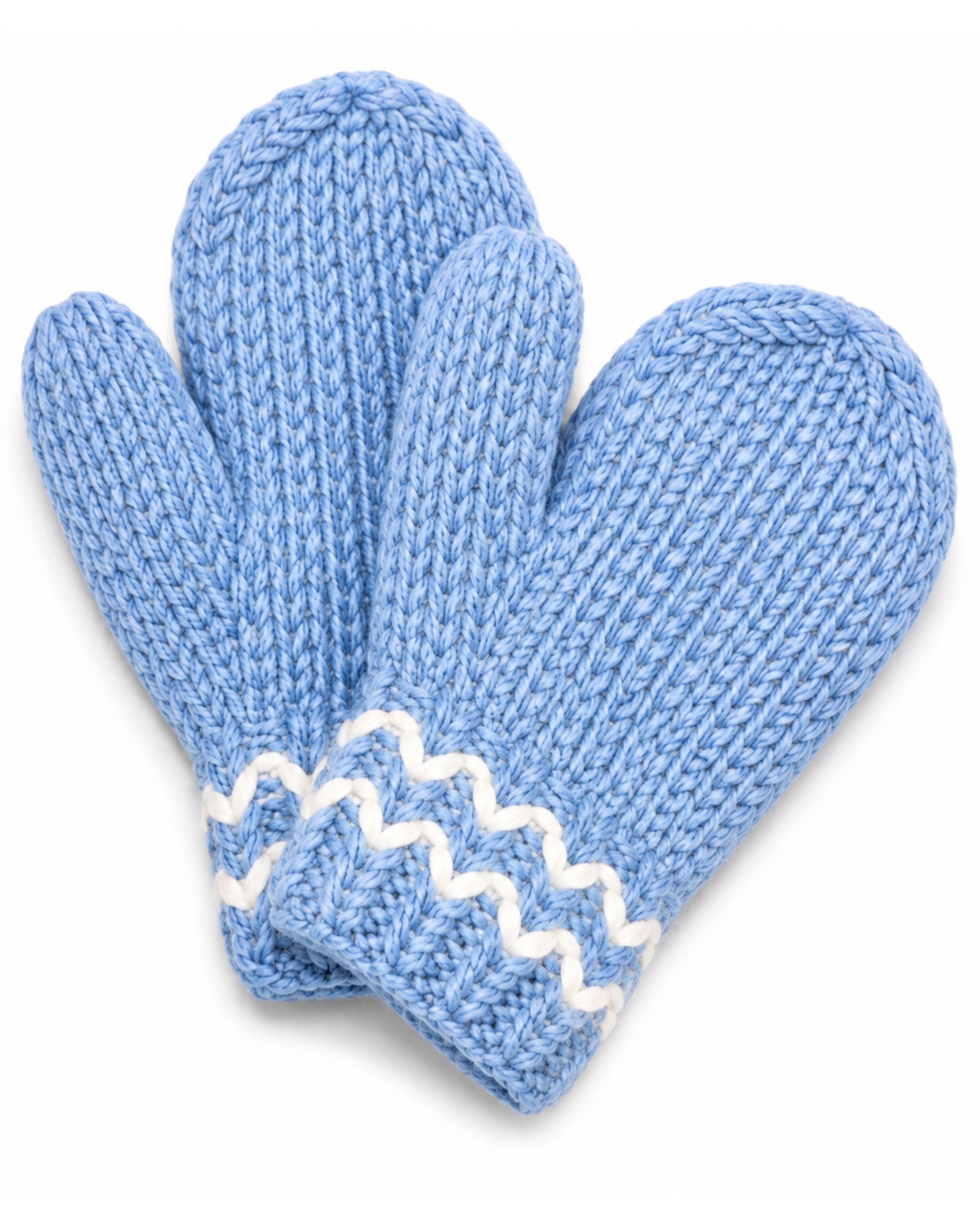 Classic Knit Mittens - Blue image number 2