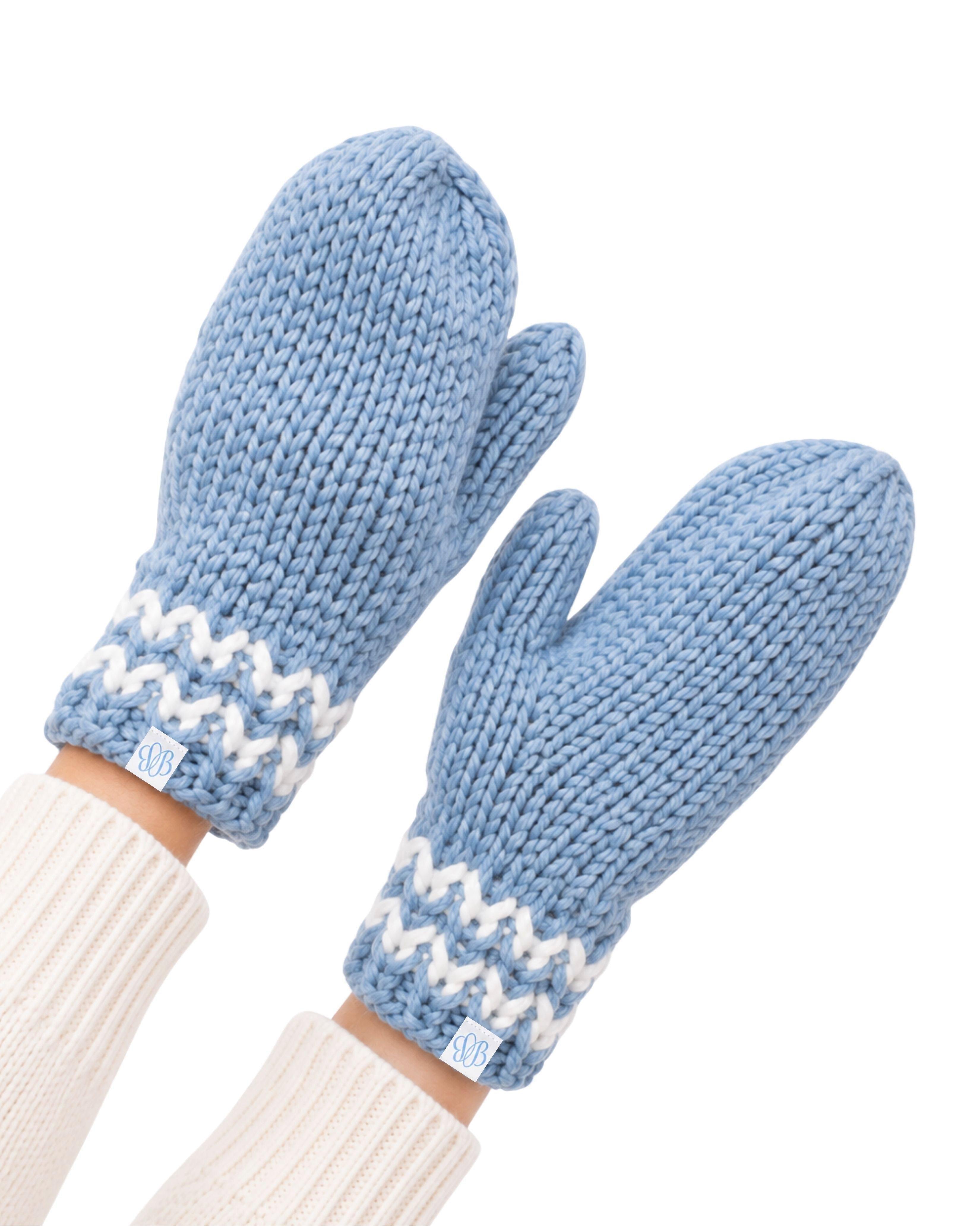 Classic Knit Mittens - Blue image number 1