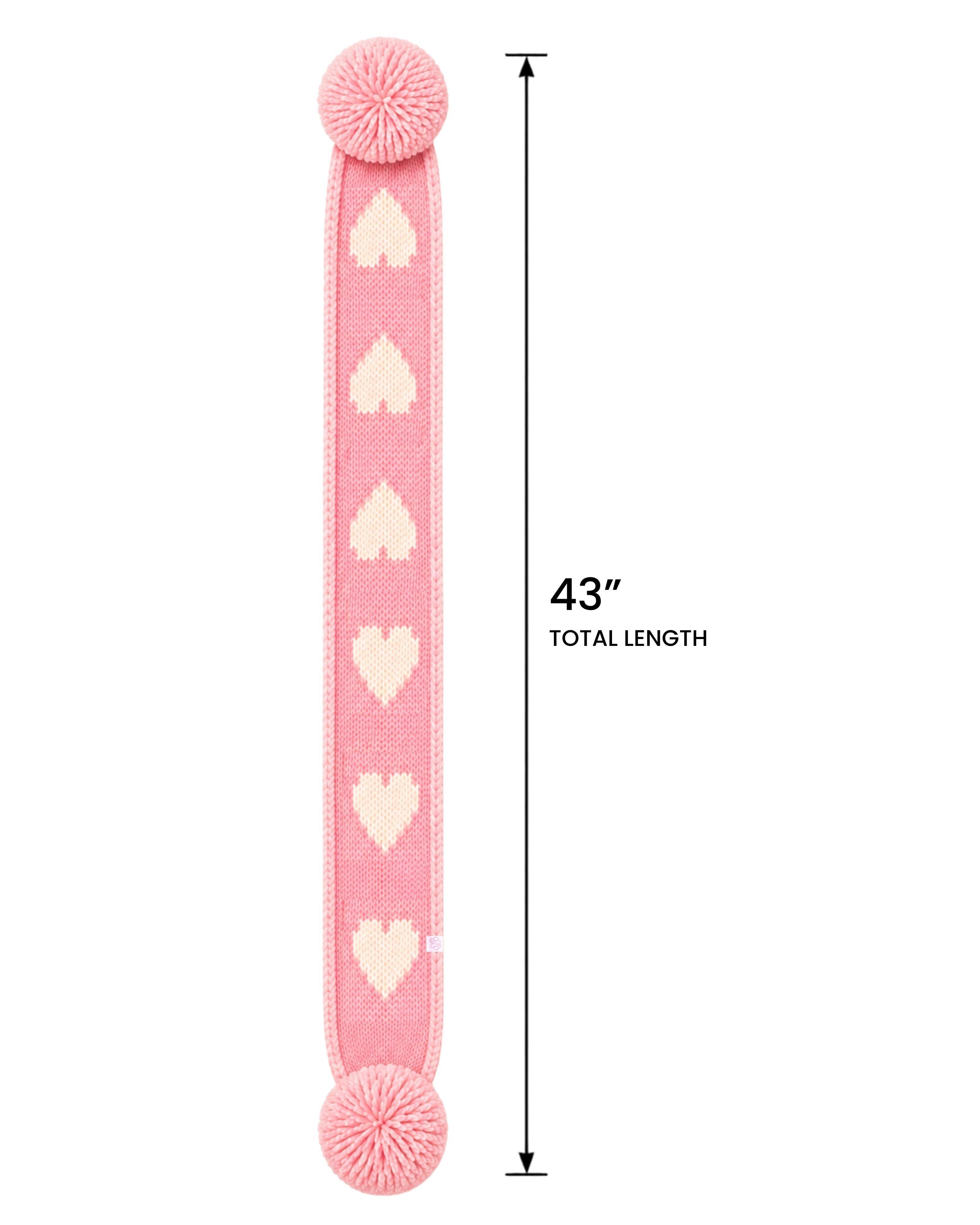 Hearts Scarf - Pink & Cream image number 2