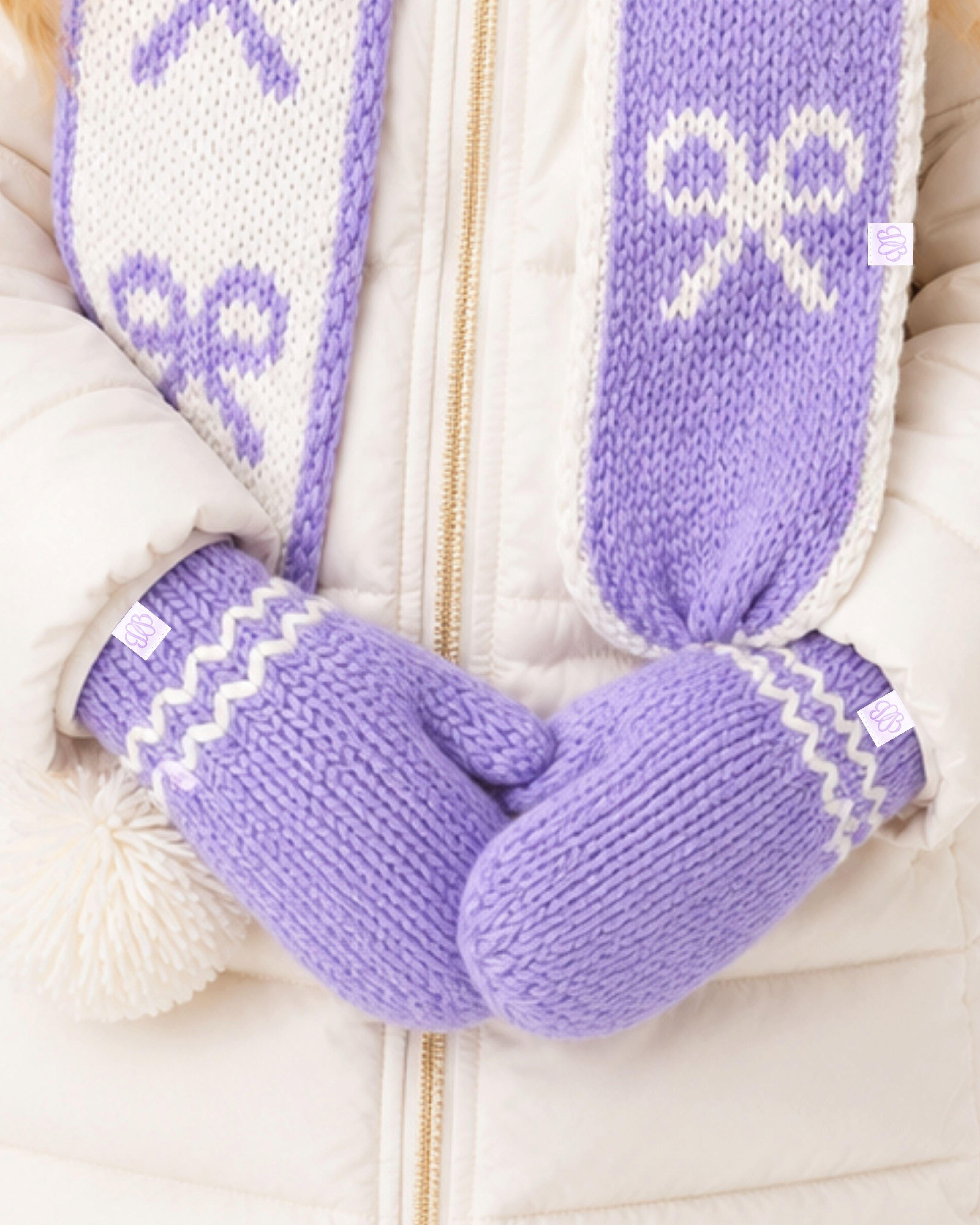 Classic Knit Mittens - Lavender image number 2