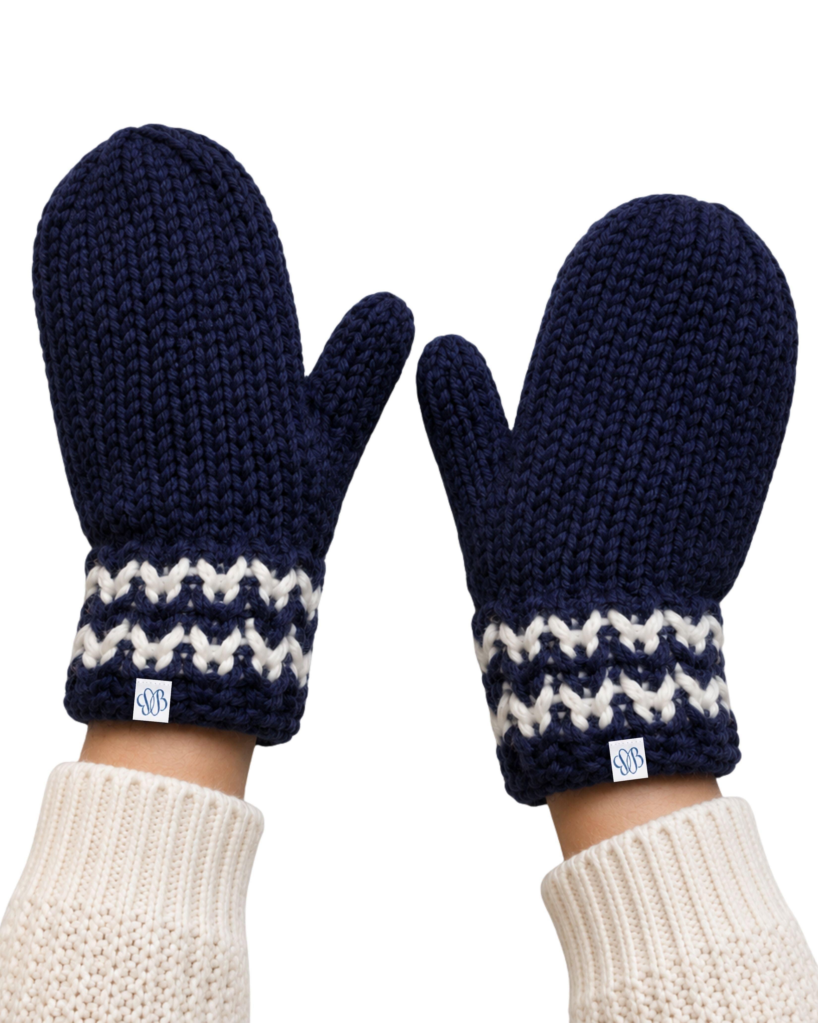 Classic Knit Mittens - Navy image number 1