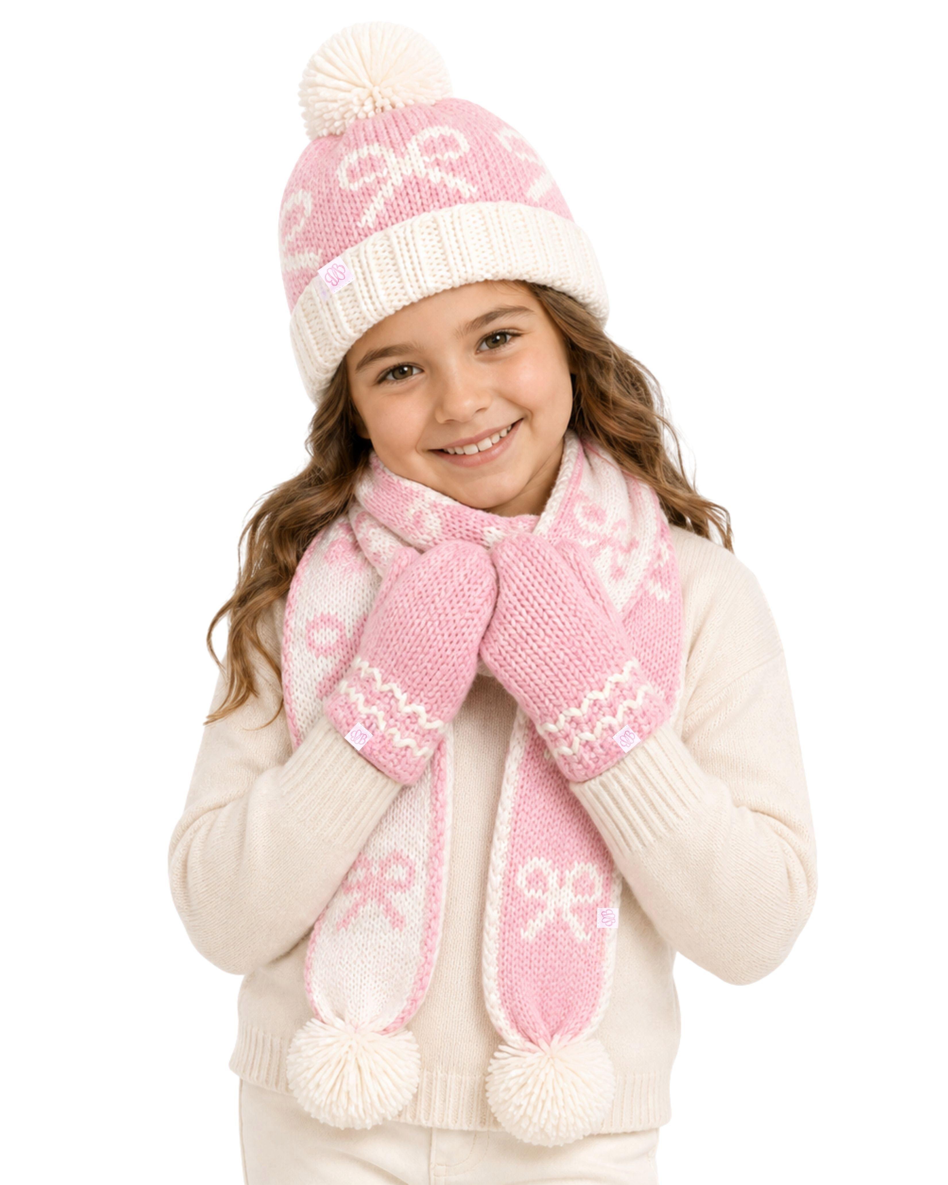 Bows Bobble Hat - Pink image number 1