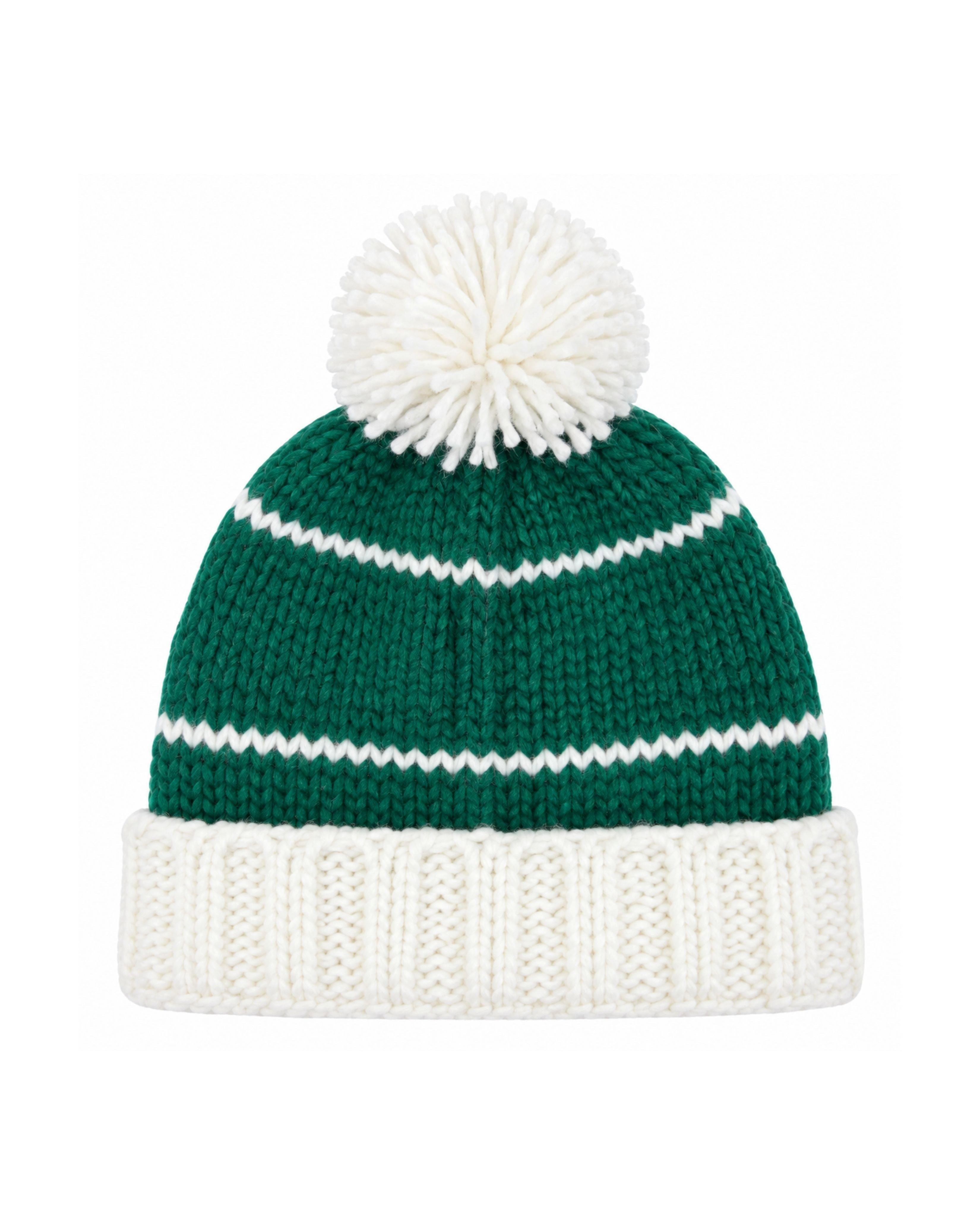 Adult Golf Bobble Hat - Green & White image number 3