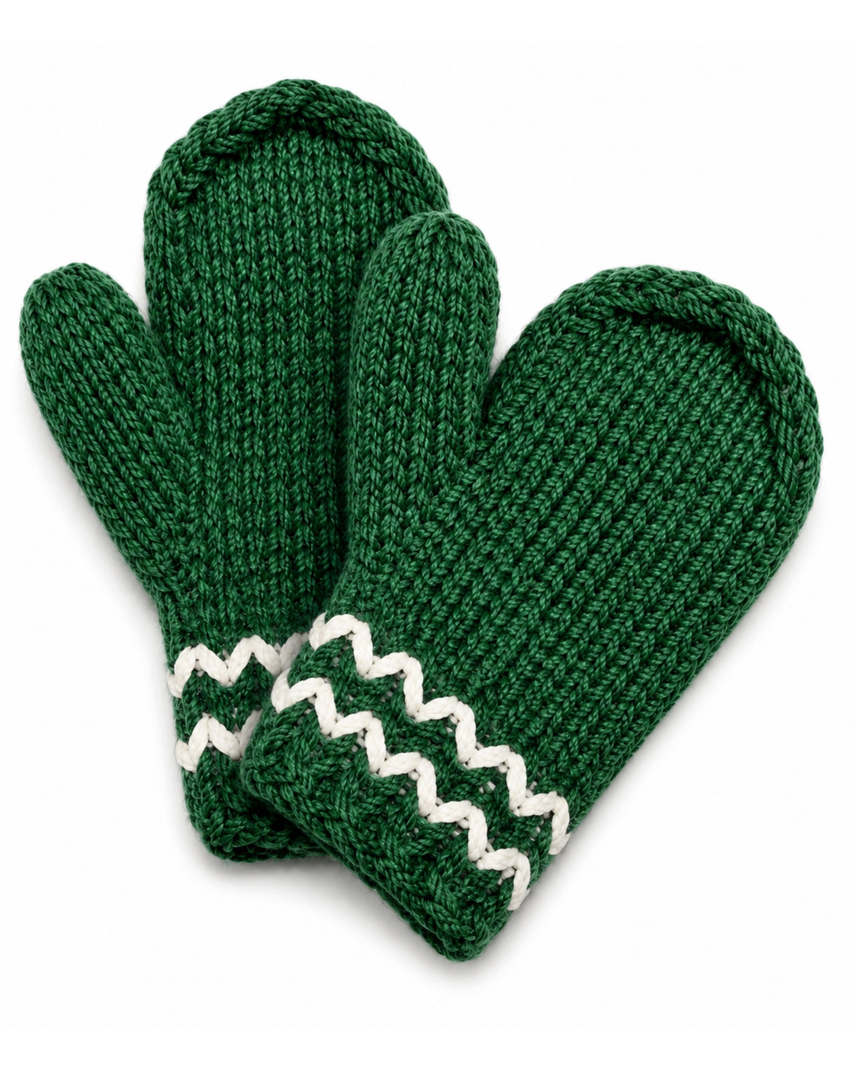 Classic Knit Mittens - Green image number 2