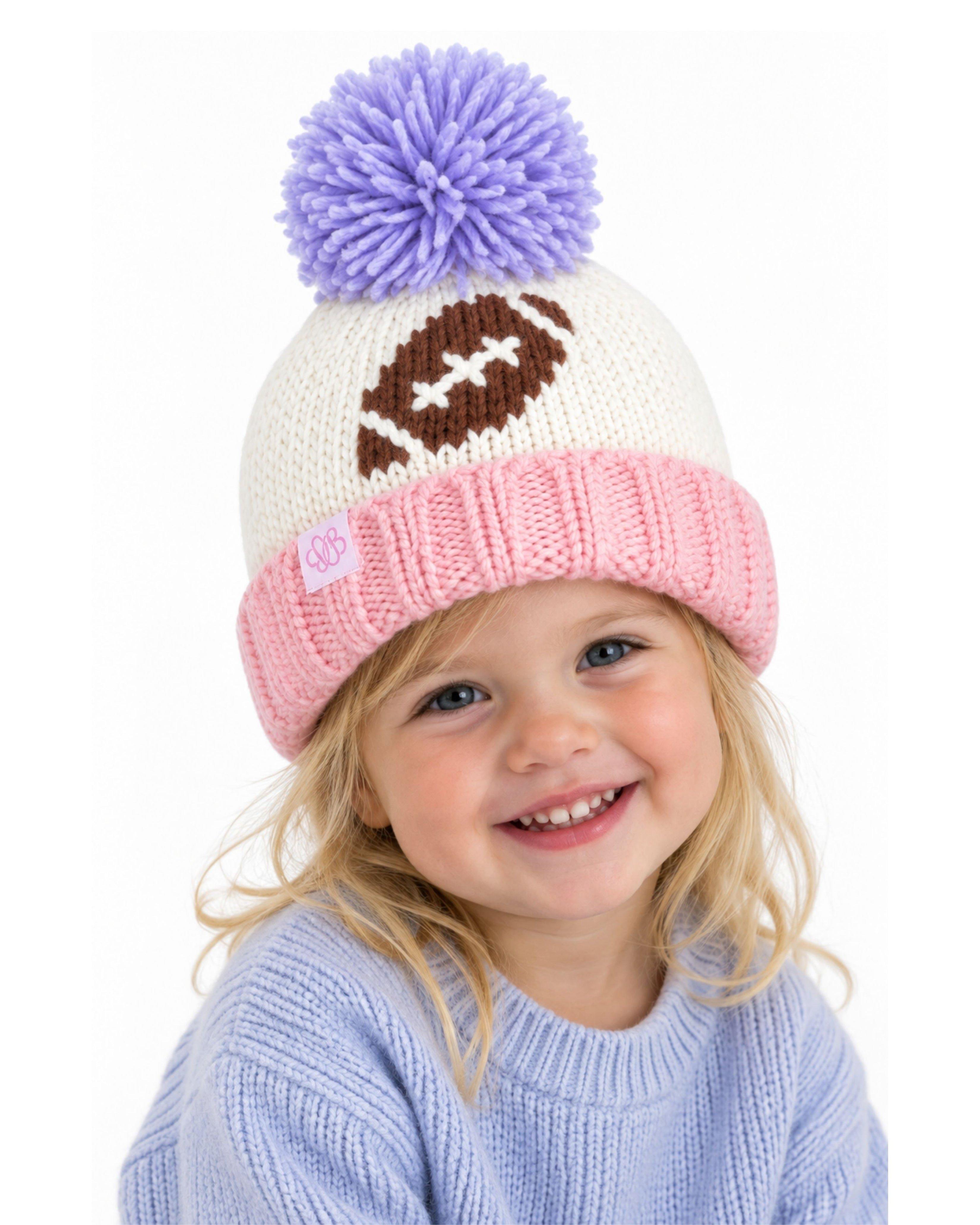 Football Bobble Hat - Pink & Lavender image number 1