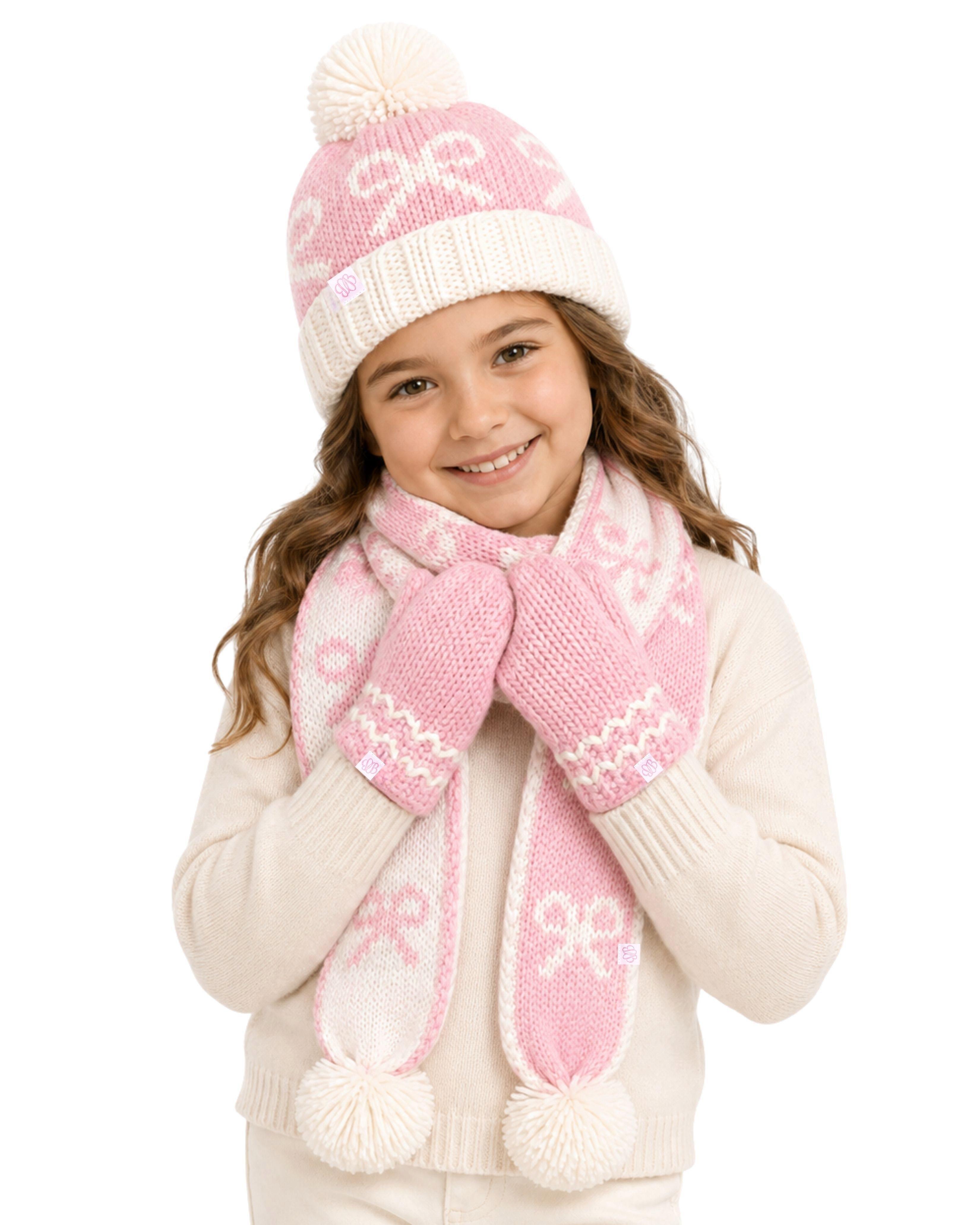 Classic Knit Mittens - Pink image number 1