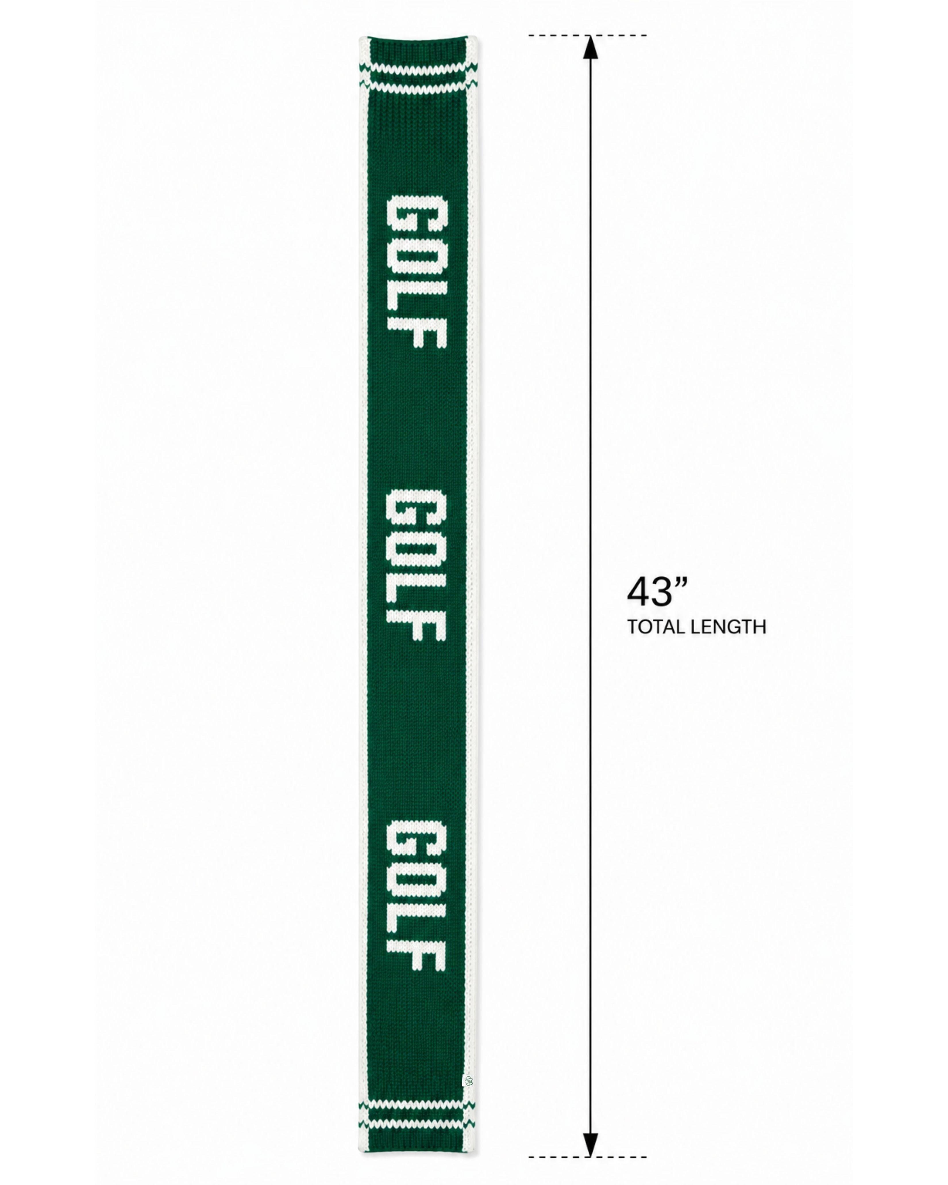 Adult Golf Scarf - Green & White image number 1