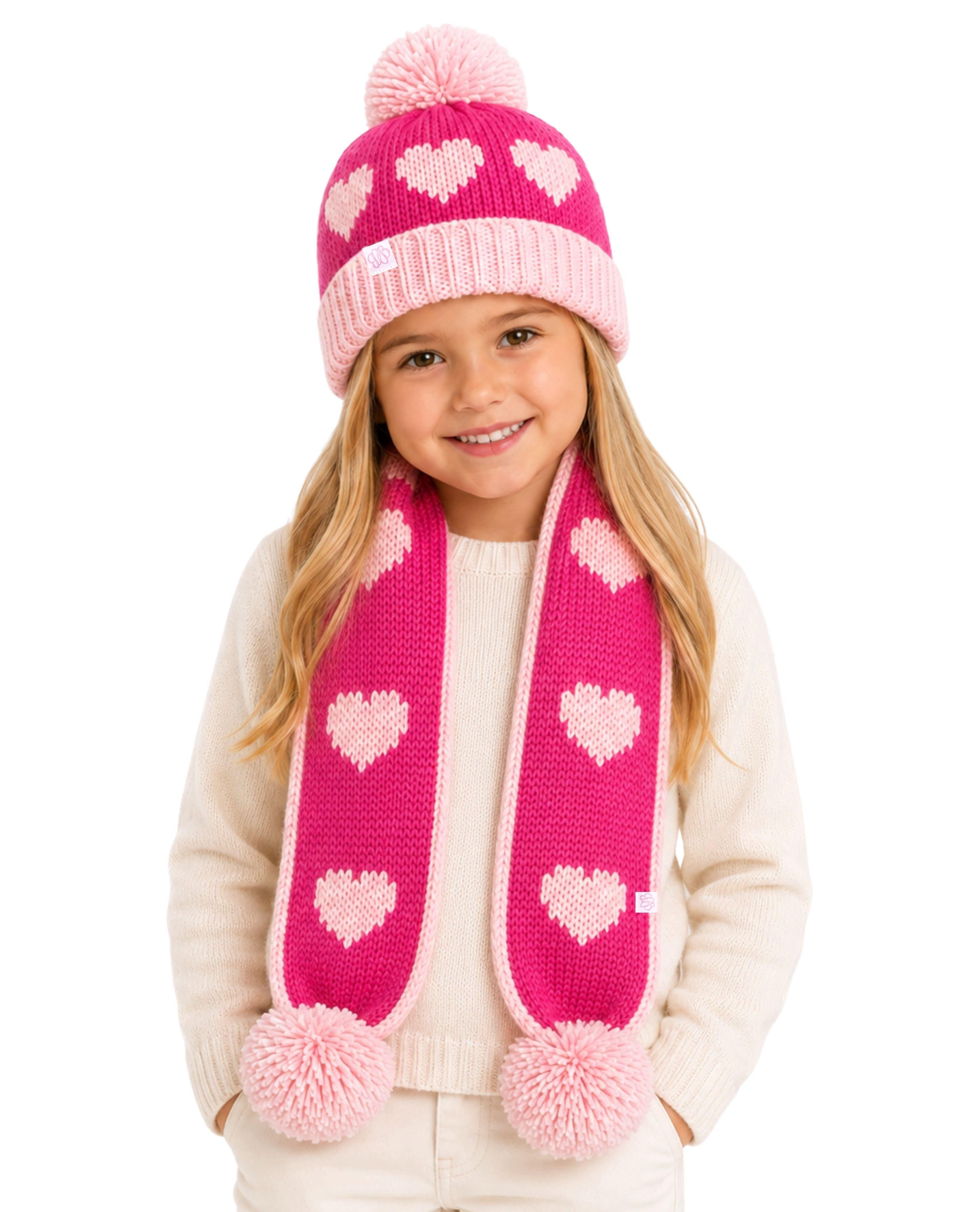 Hearts Scarf - Hot Pink image number 1