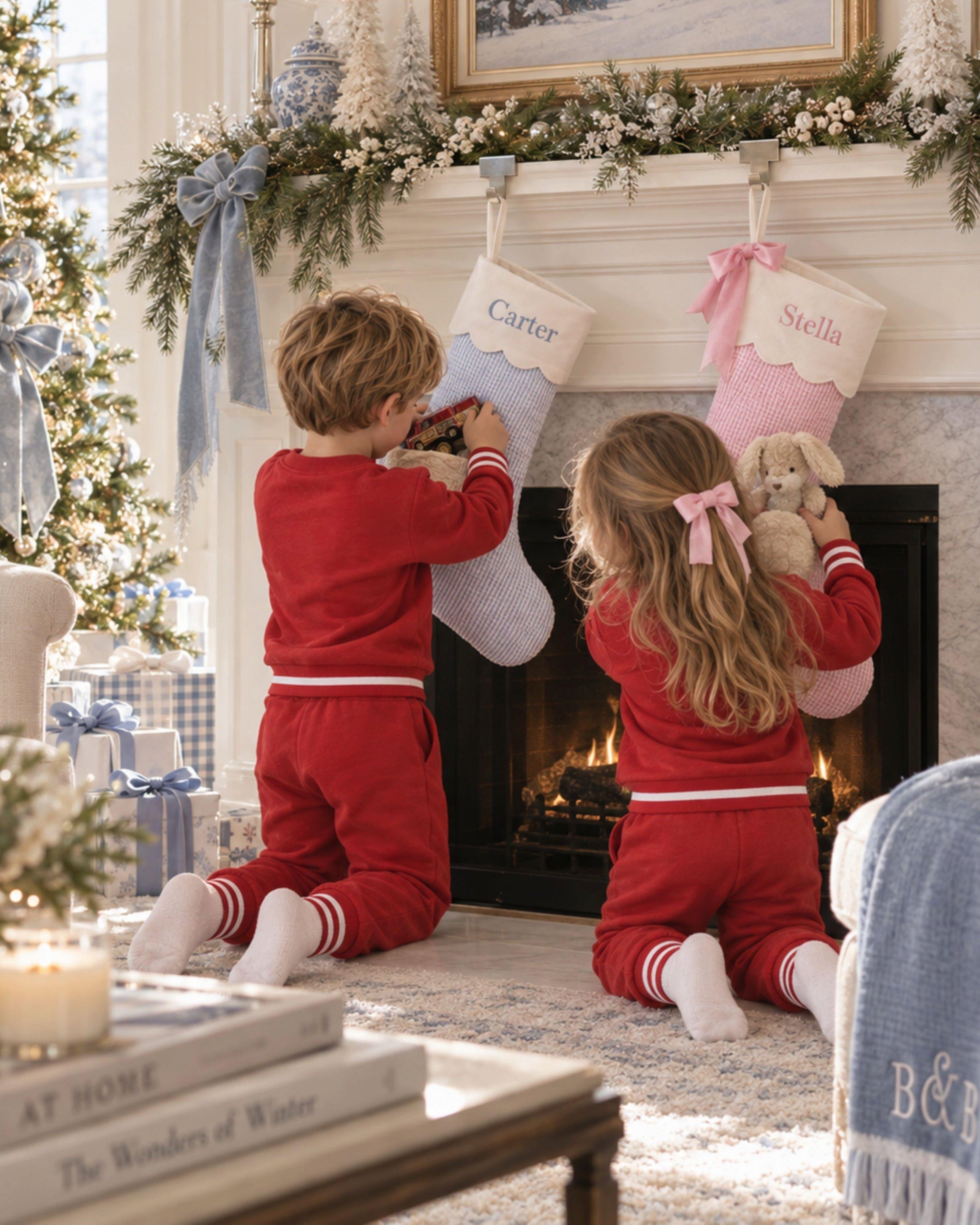 Red Merry Sweatshirt & Jogger Set image number 1