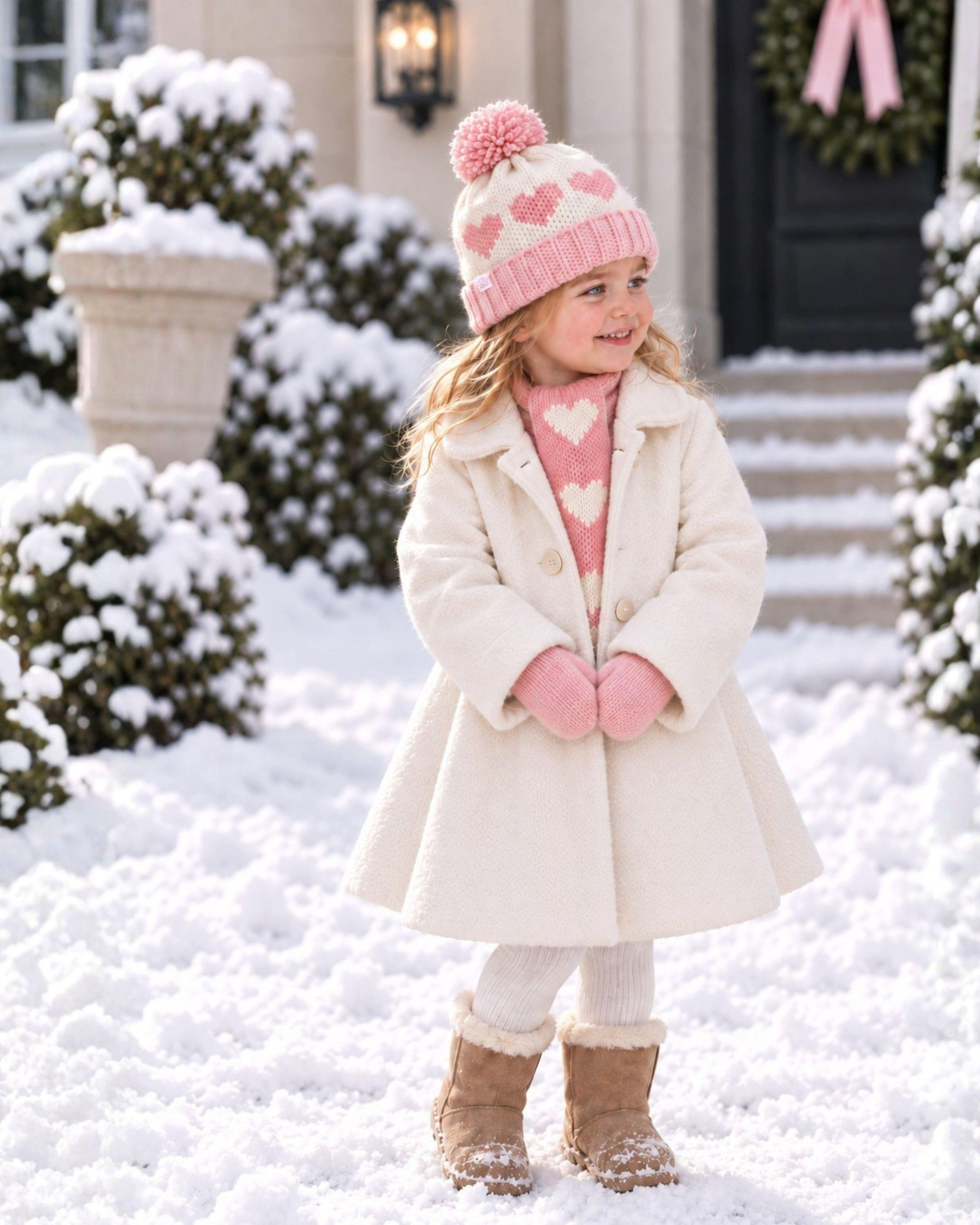 Hearts Cold Weather Gift Set - Pink & Ivory image number 1