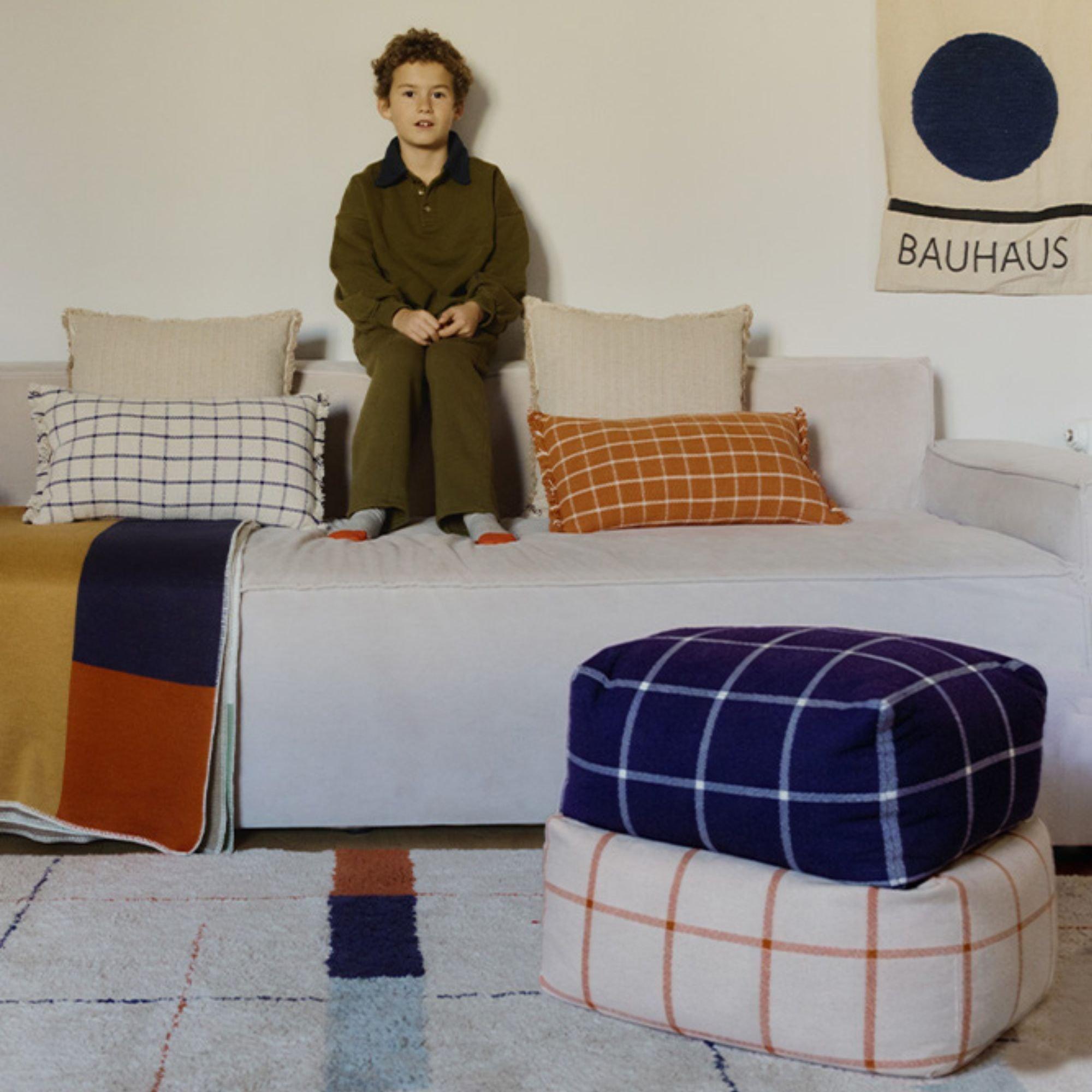 Pouf Geo Block Navy Blue image number 3