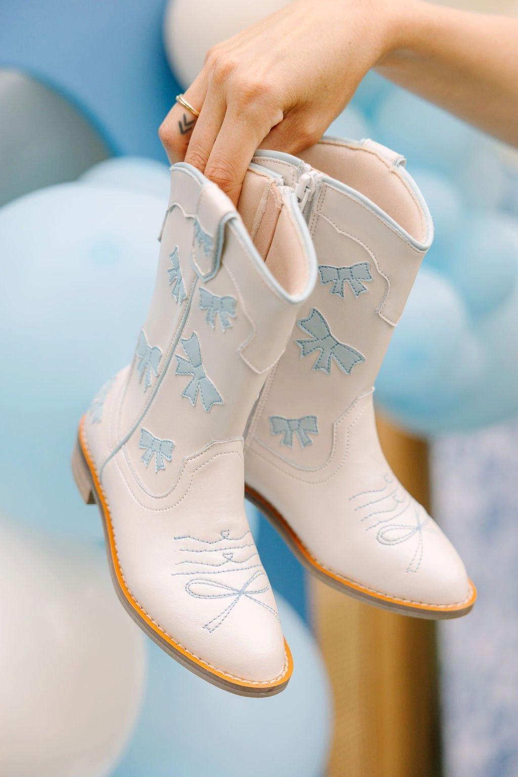 Cowgirl Baby Blue Bow Boots image number 2