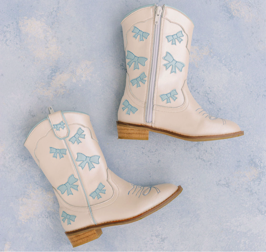 Cowgirl Baby Blue Bow Boots image number 3