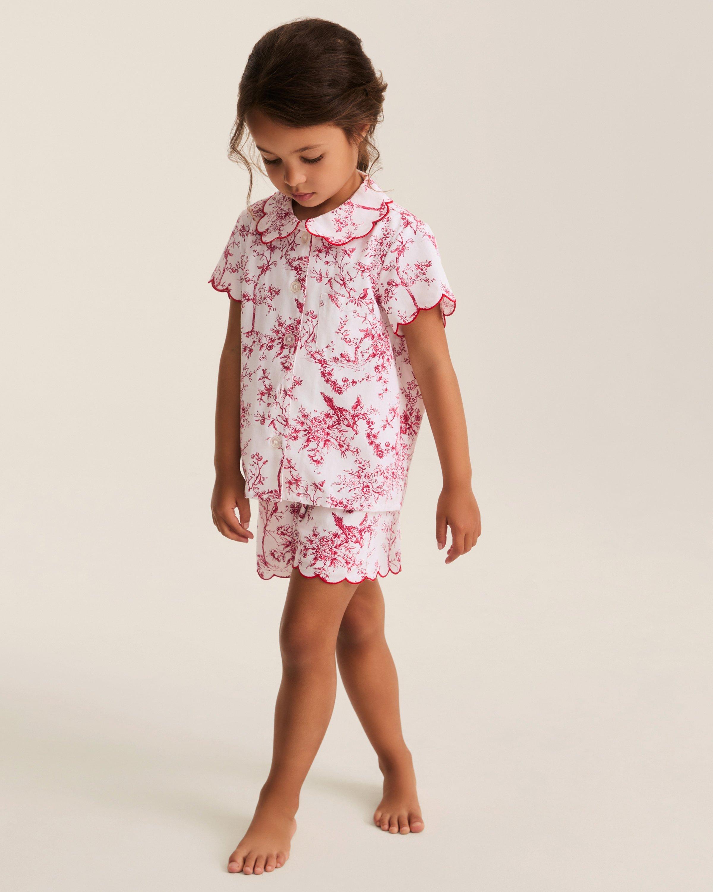 Kid's Twill Colette Short Set in Red Timeless Toile image number 2