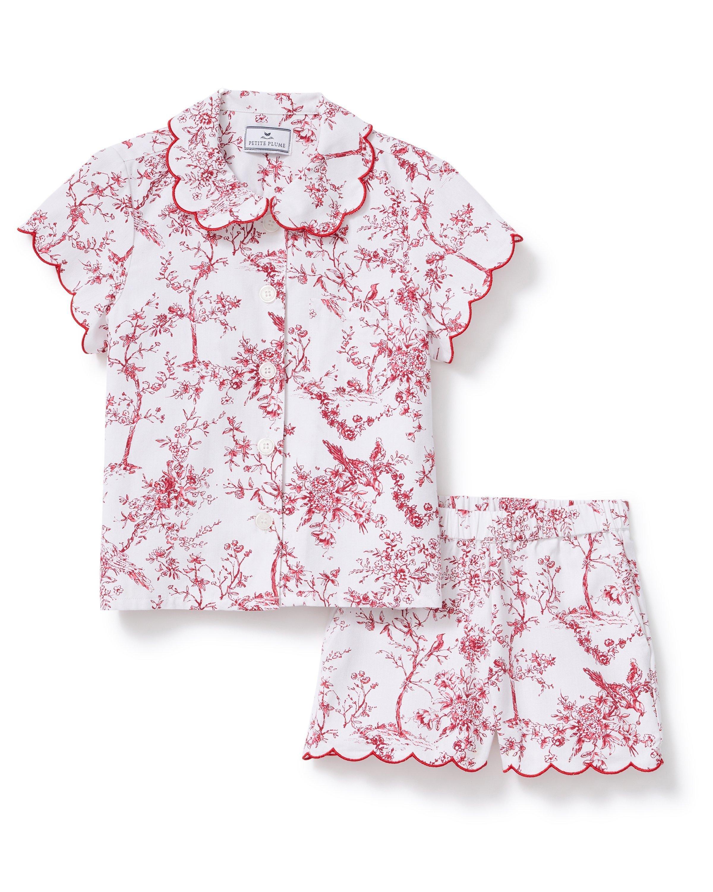 Kid's Twill Colette Short Set in Red Timeless Toile image number 3