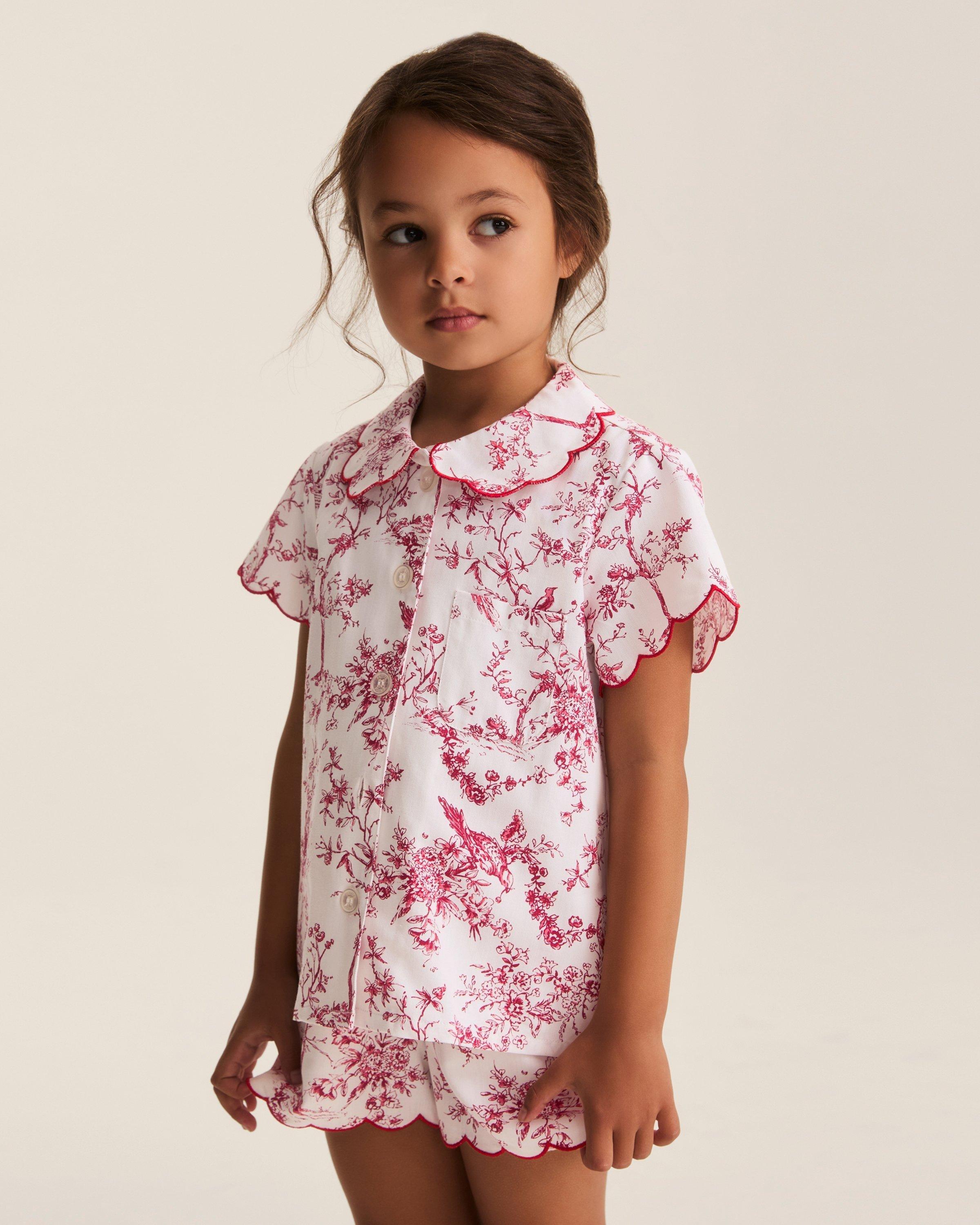 Kid's Twill Colette Short Set in Red Timeless Toile image number 1