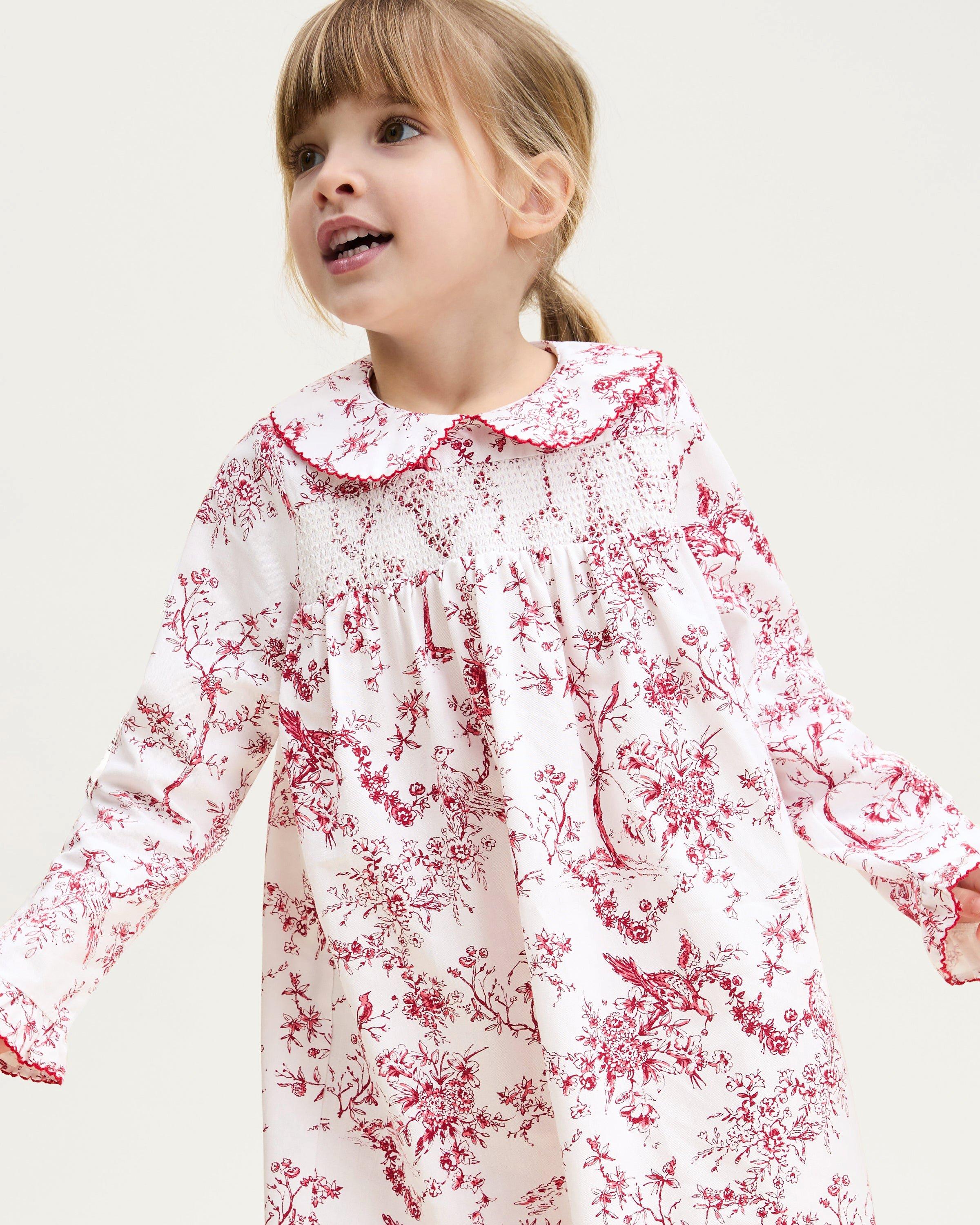 Girl's Twill Eloise Nightgown in Red Timeless Toile image number 2