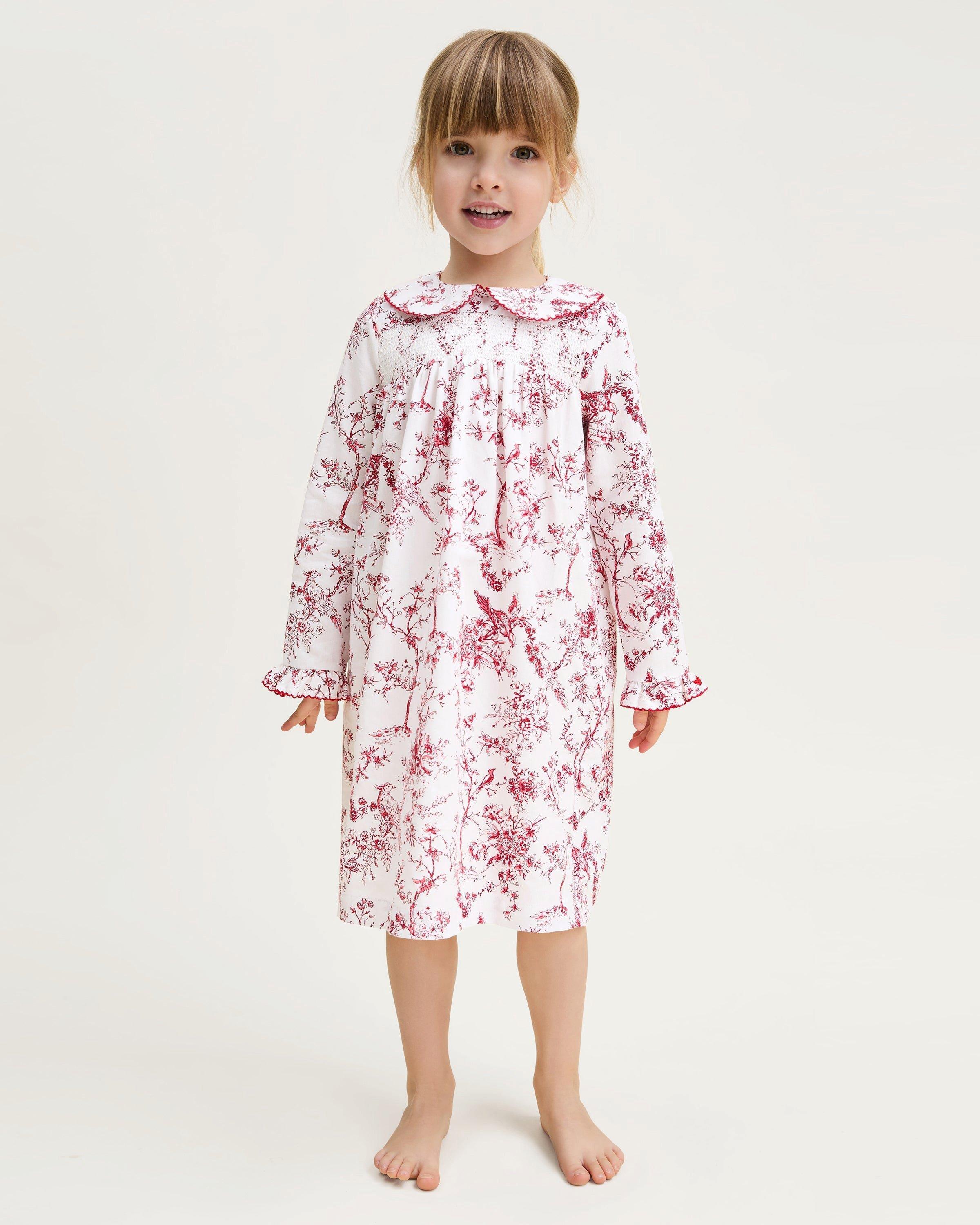 Girl's Twill Eloise Nightgown in Red Timeless Toile image number 1