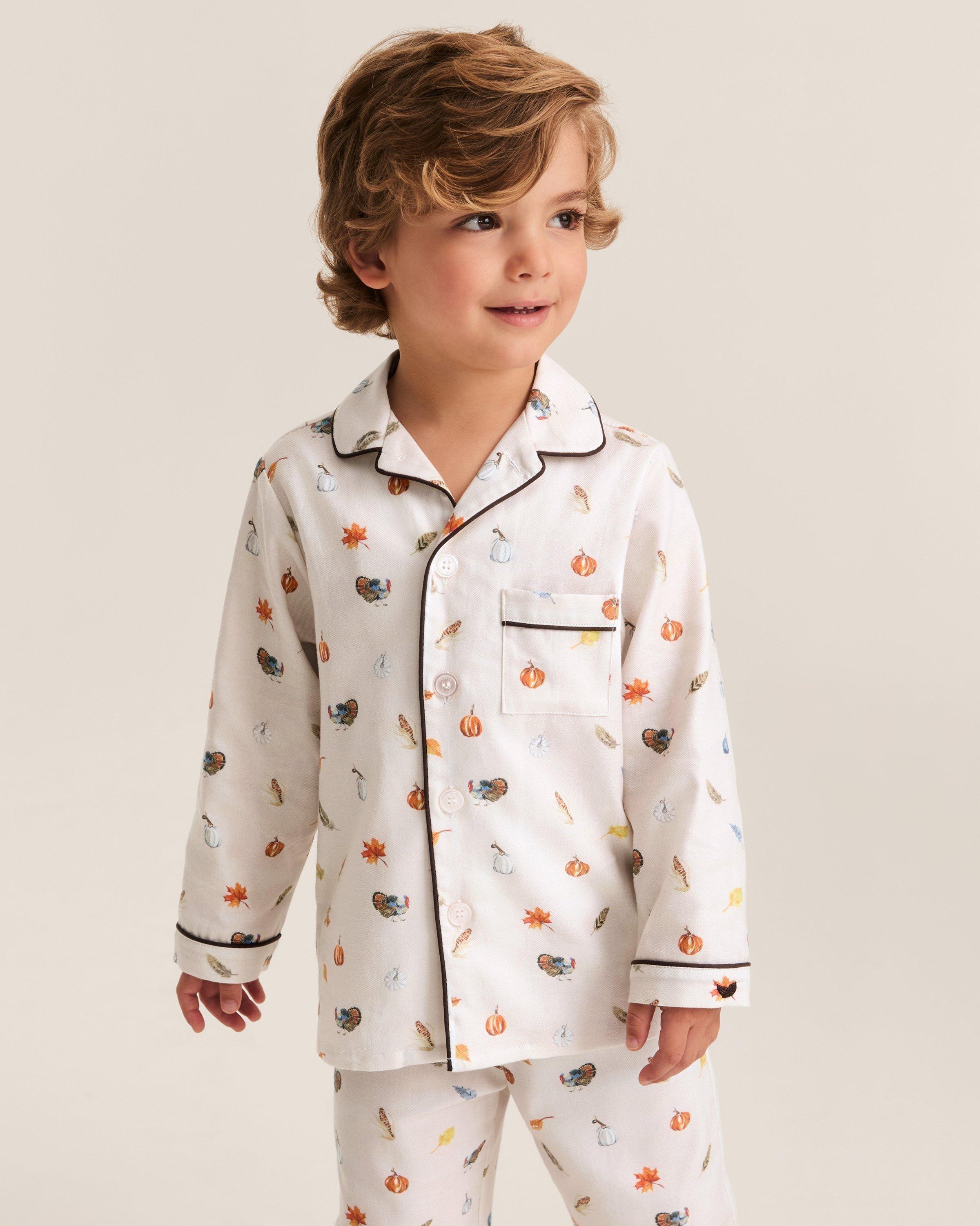 Kid's Twill Pajama Set in Thanksgiving Traditions image number 1