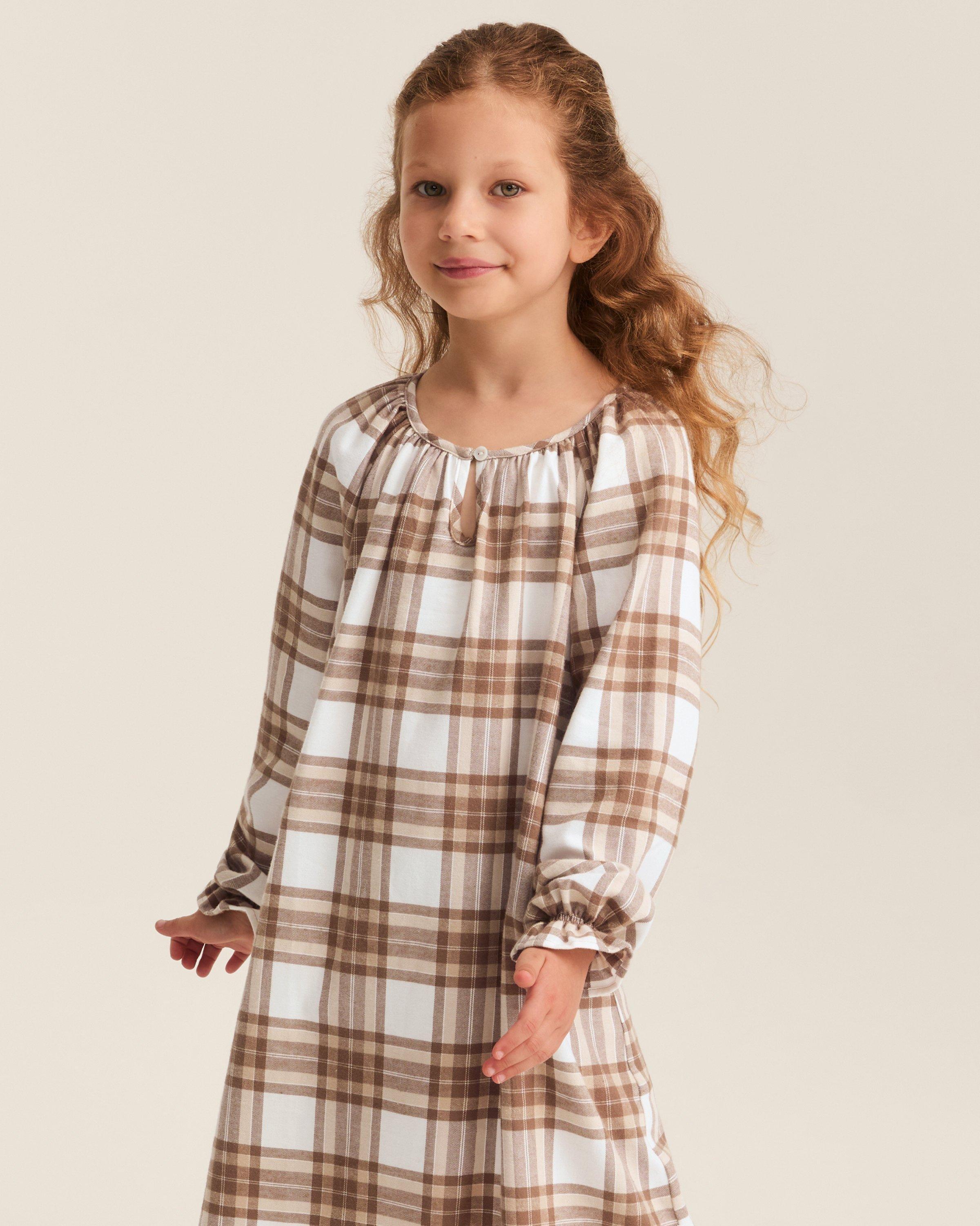 Girl's Brushed Twill Delphine Nightgown in Cotswolds Tartan image number 1