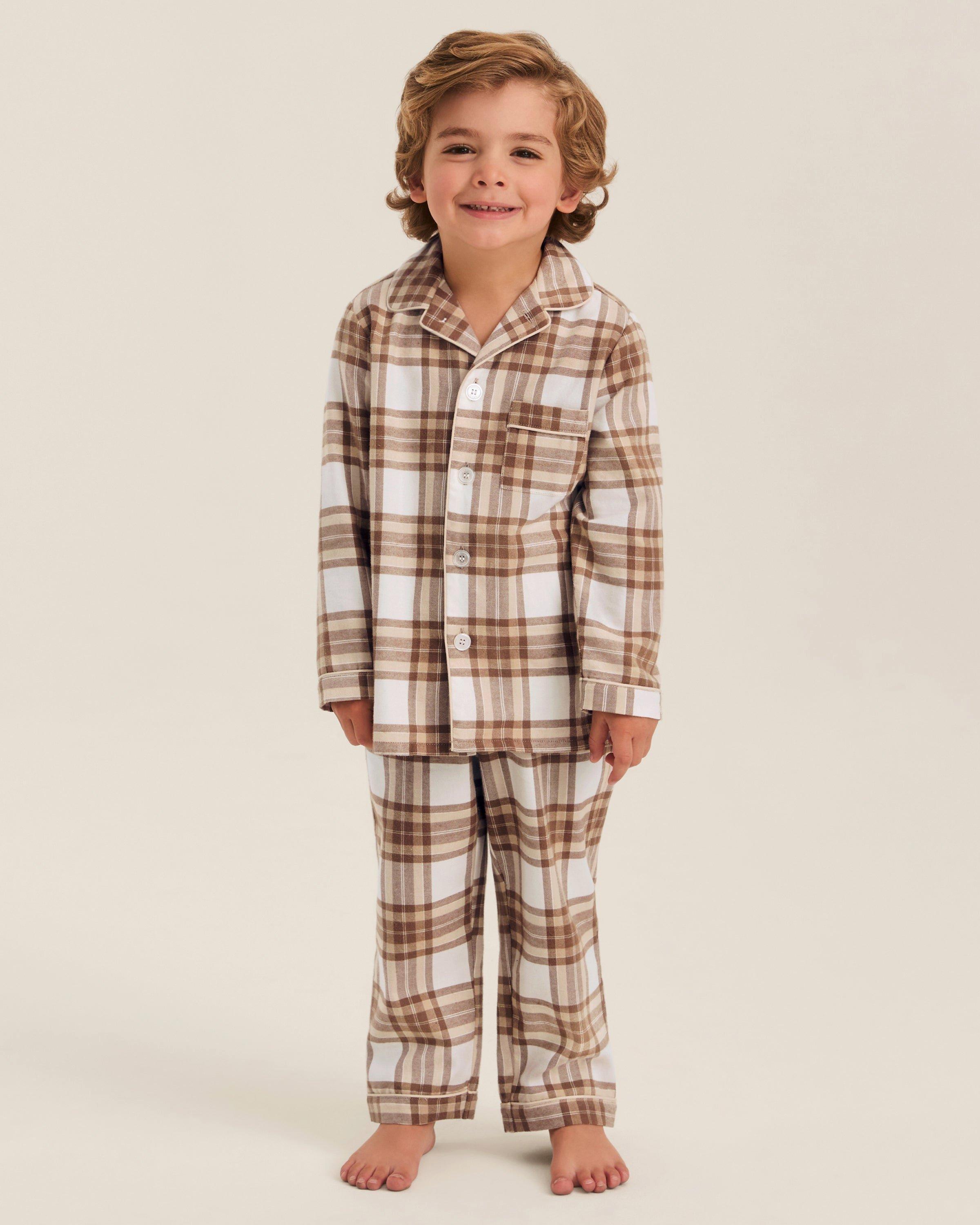 Kid's Brushed Twill Pajama Set in Cotswolds Tartan image number 2