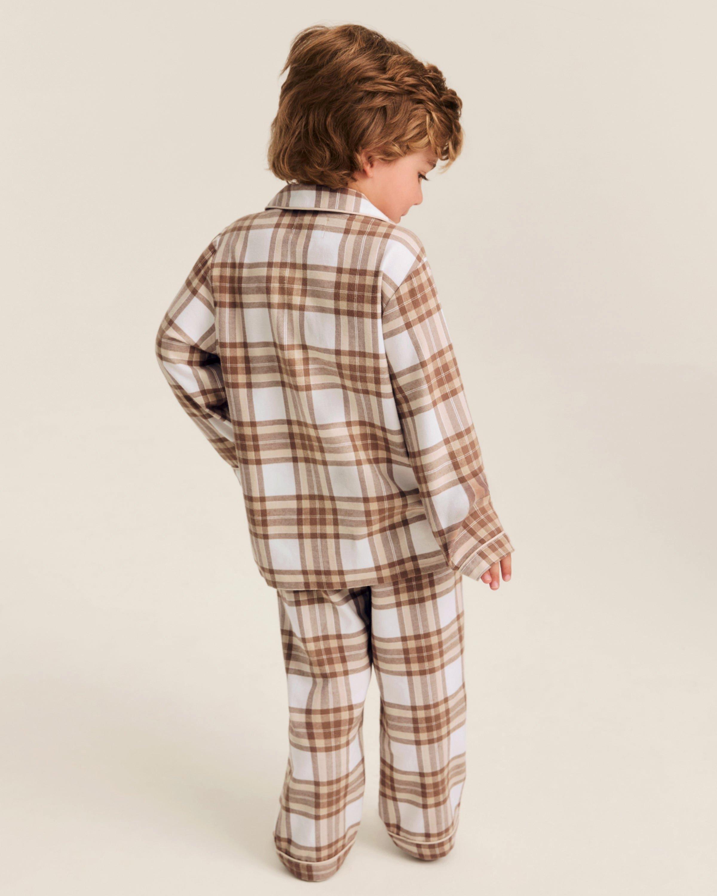Kid's Brushed Twill Pajama Set in Cotswolds Tartan image number 3