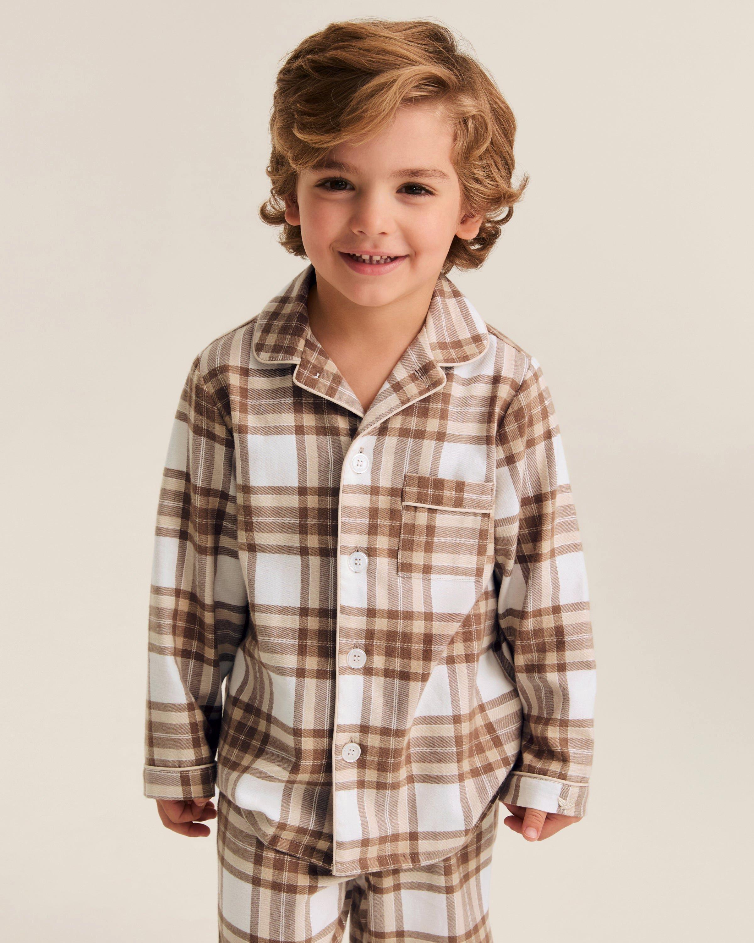 Kid's Brushed Twill Pajama Set in Cotswolds Tartan image number 1