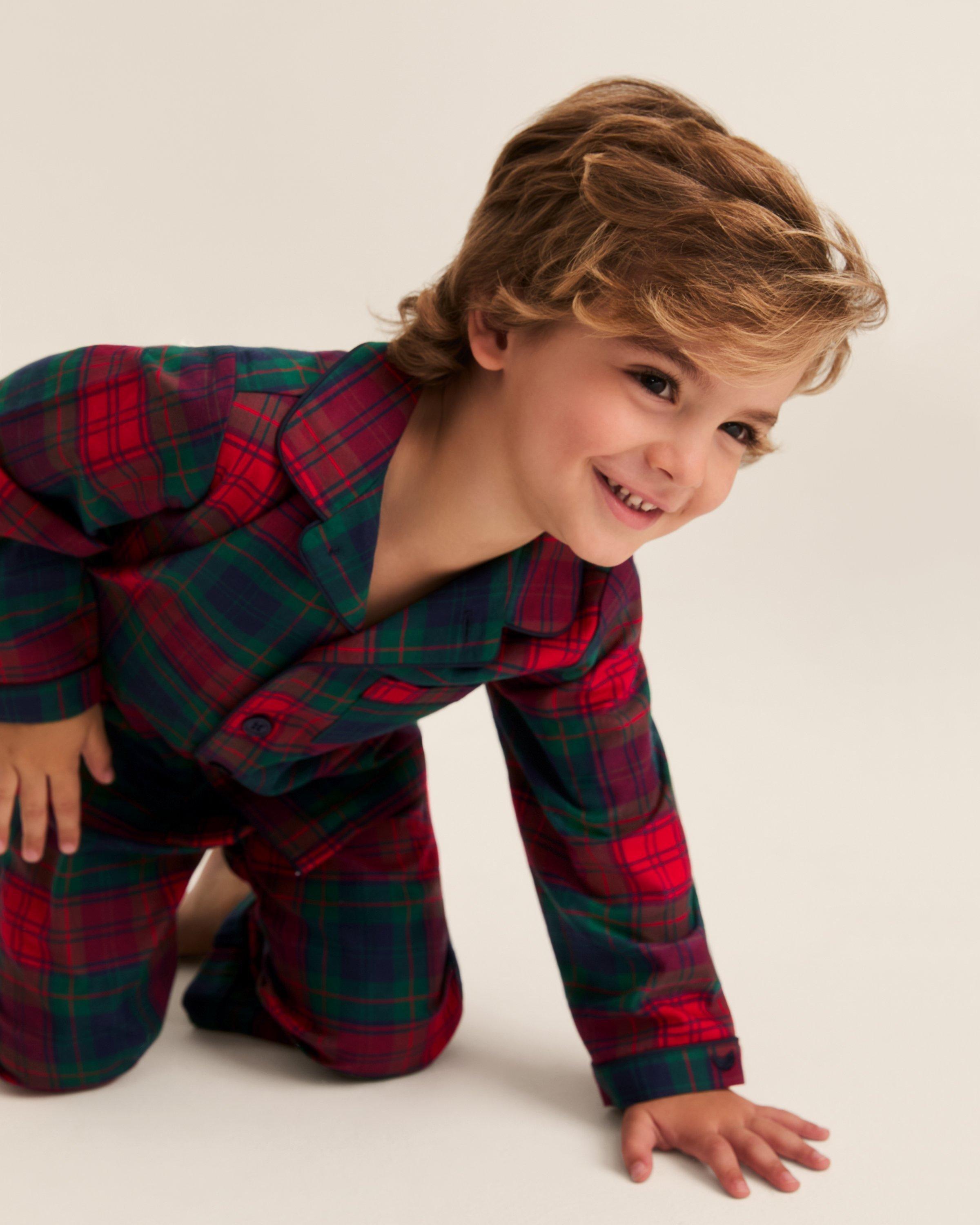Kid's Brushed Twill Pajama Set in St. James Tartan image number 1