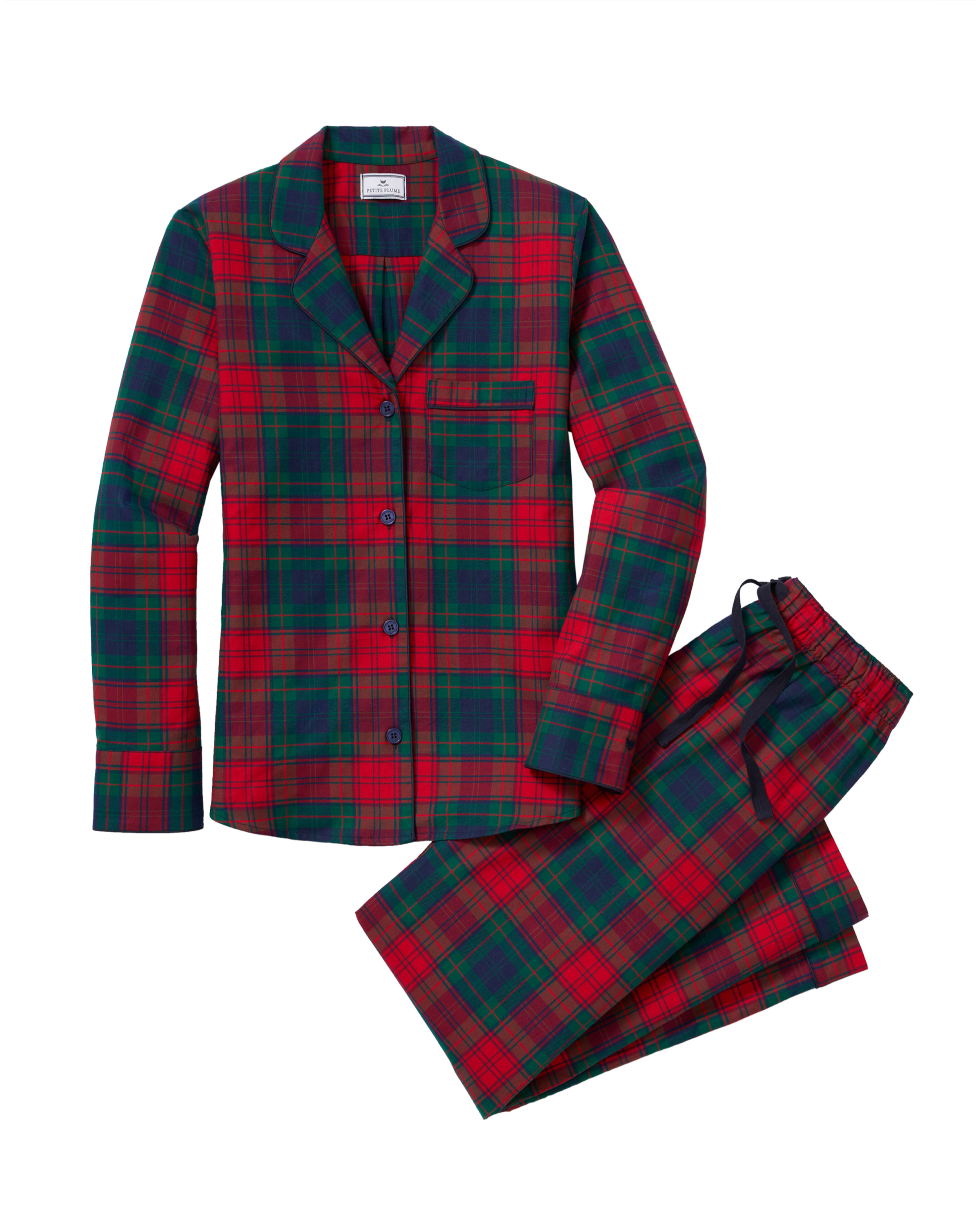 Women's Brushed Twill Pajama Set in St. James Tartan image number 3