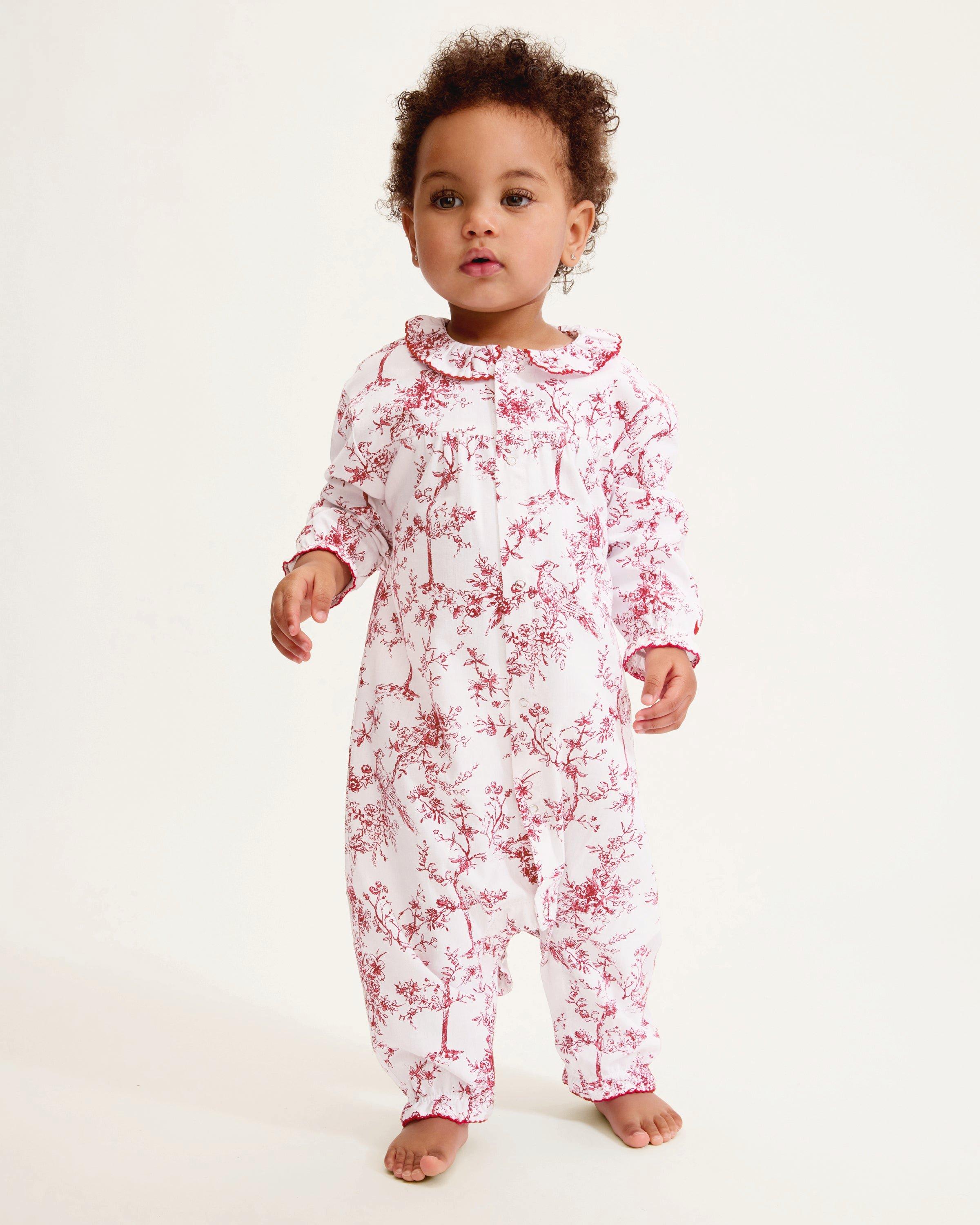 Baby's Twill Madeline Romper in Red Timeless Toile image number 1