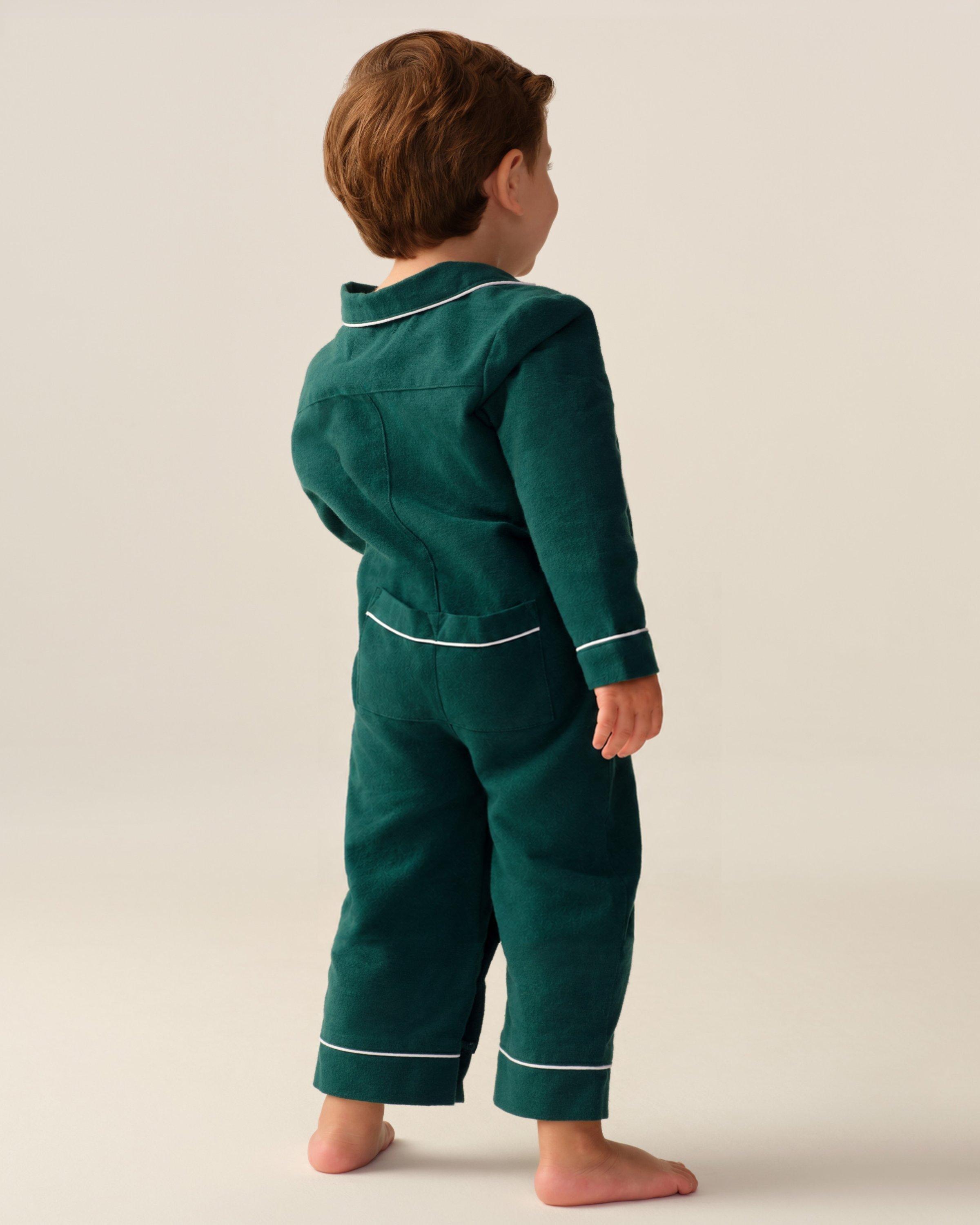 Baby's Flannel Classic Romper in Hunter Green image number 1