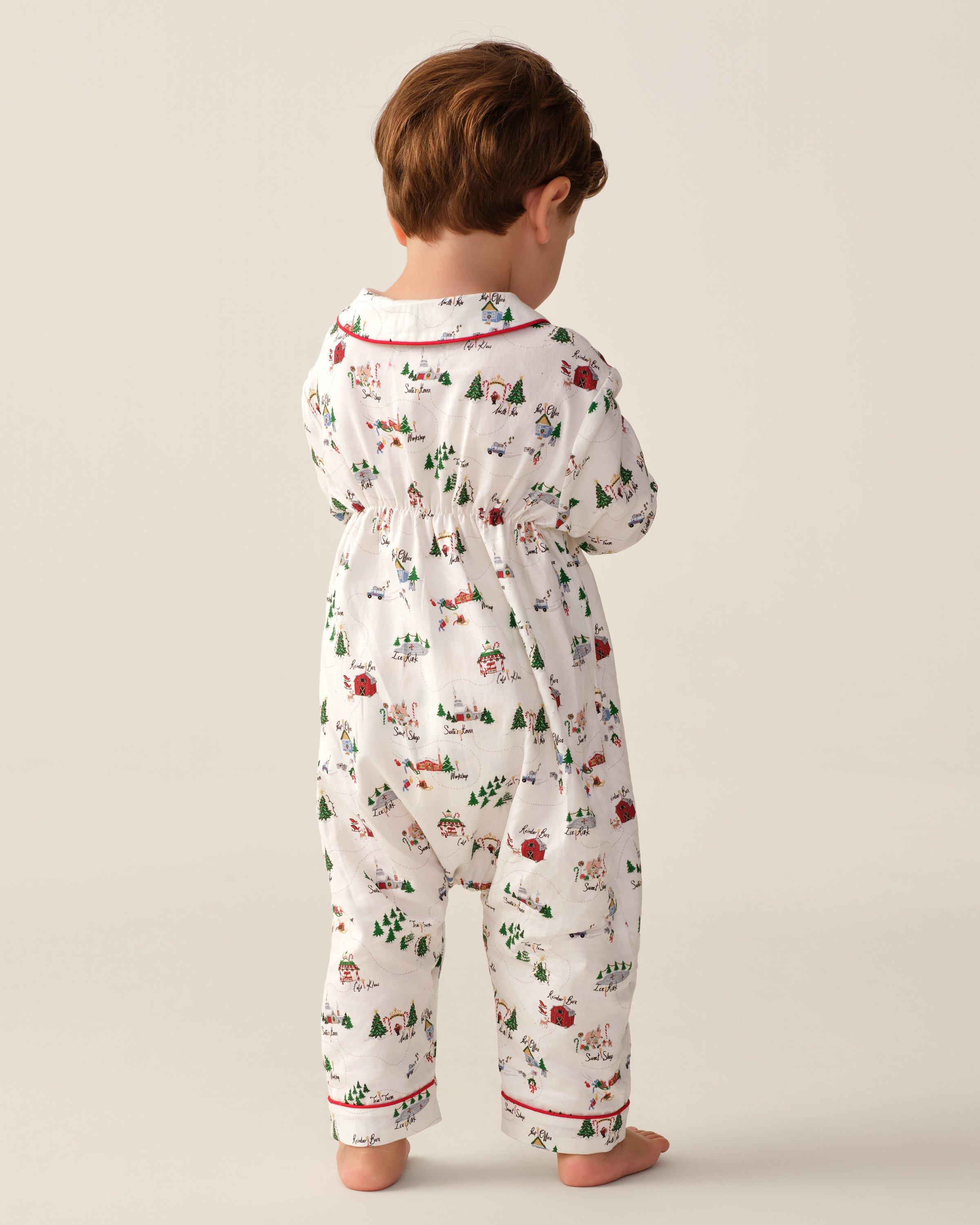 Baby's Twill Cambridge Romper in North Pole Chronicles image number 2