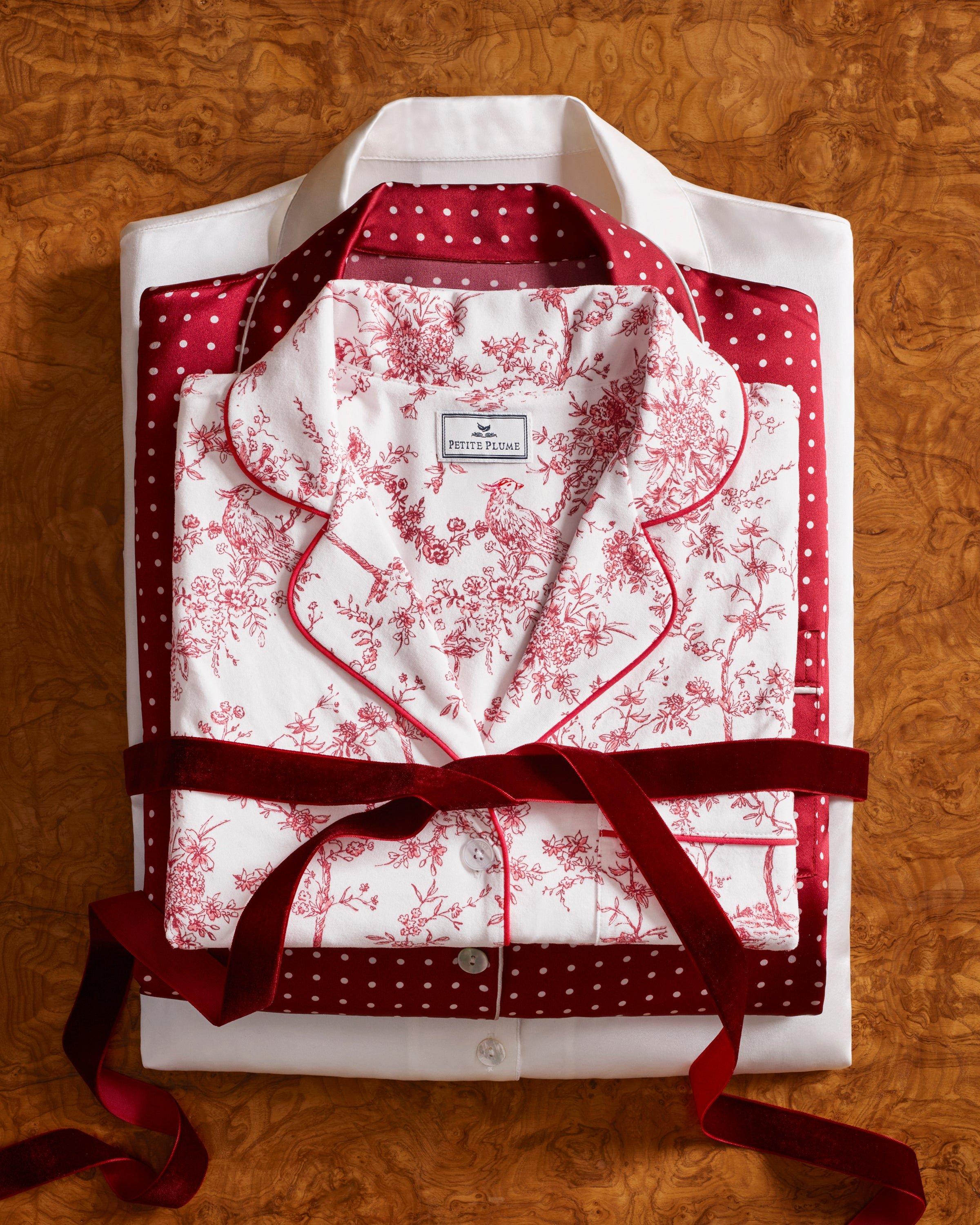 Women's Pima Pajama Set in Red Timeless Toile image number 4