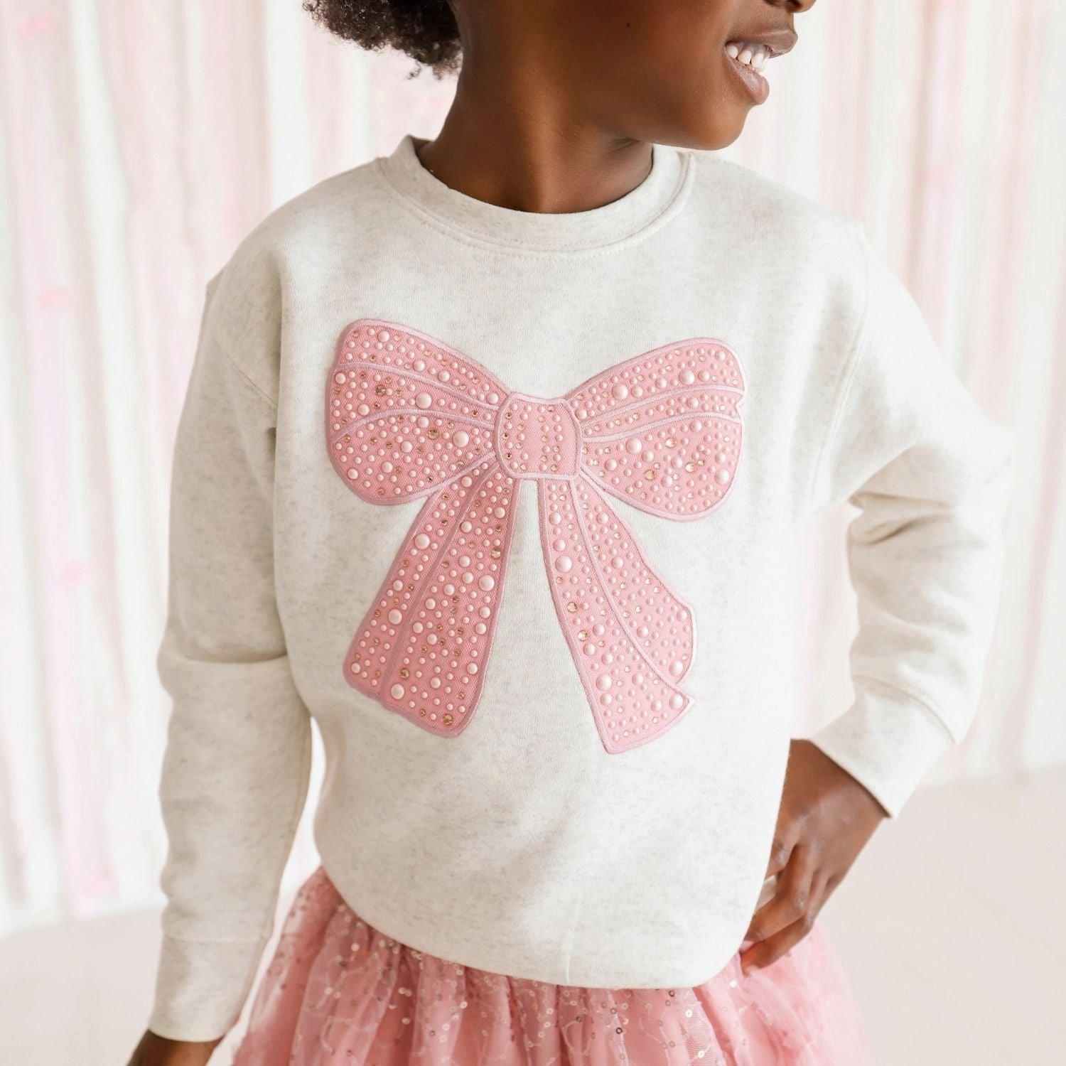 Rose Shimmer Bow Patch Sweatshirt image number 2