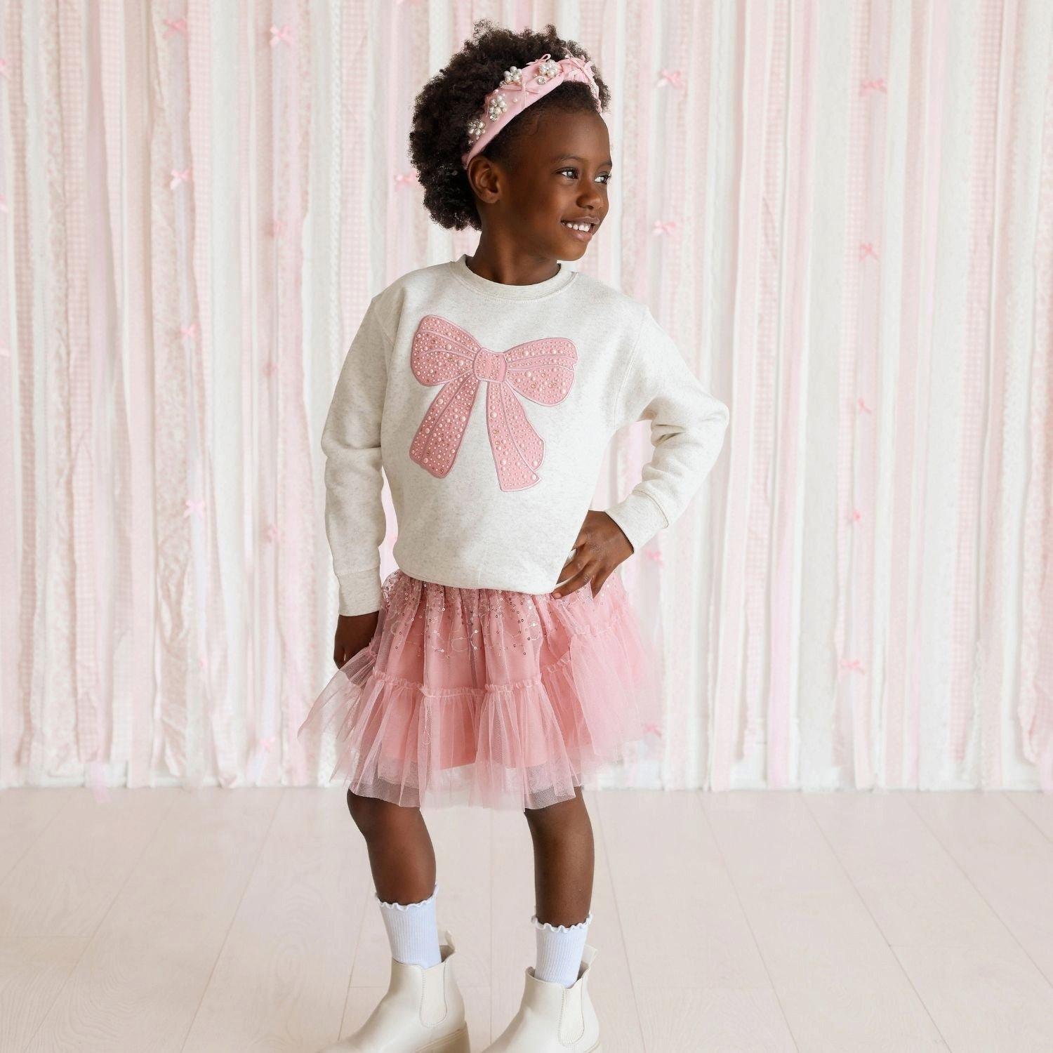 Rose Shimmer Bow Patch Sweatshirt image number 3