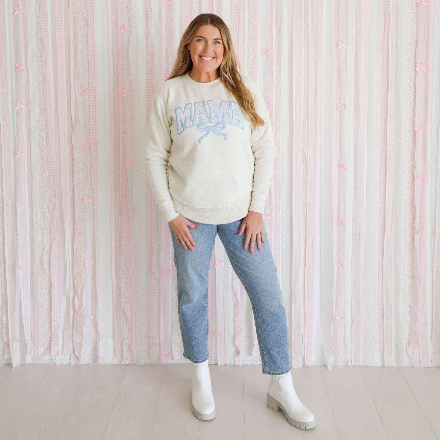 Mama Bow Patch Women's Sweatshirt image number 1