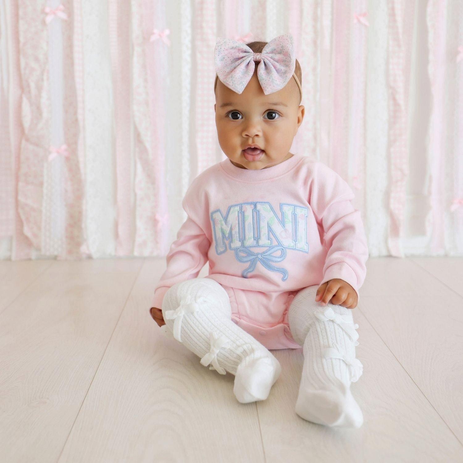 Mini Bow Patch Long Sleeve Romper image number 1