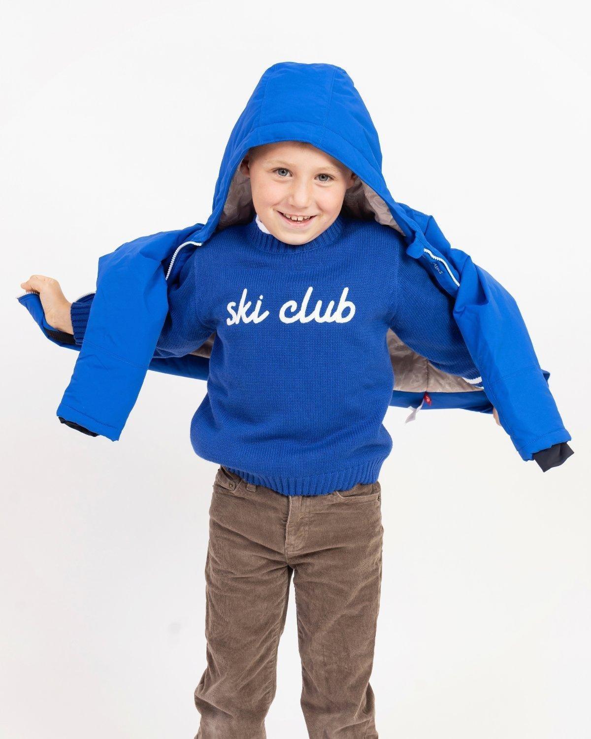 Kids Ski Club Sweater in Varsity Blue image number 1