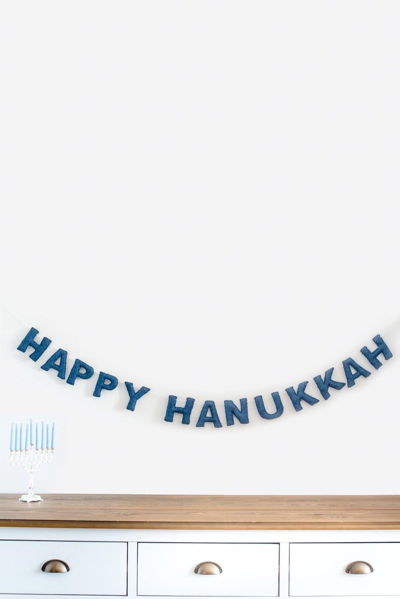Happy Hanukkah Banner (Navy) image number 2