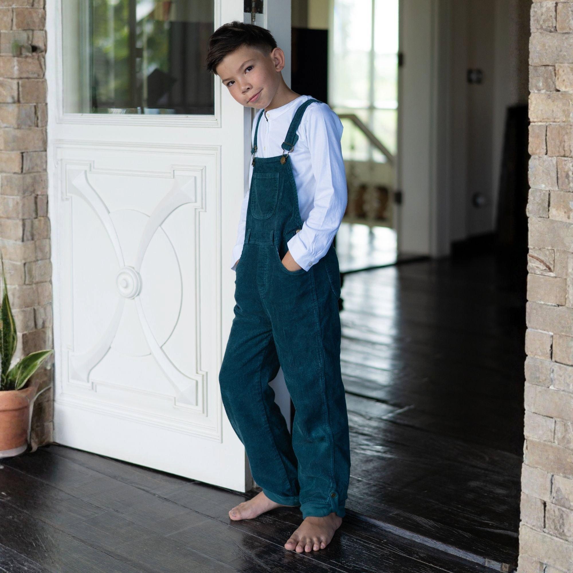 Evergreen Chunky Cord Overalls image number 4
