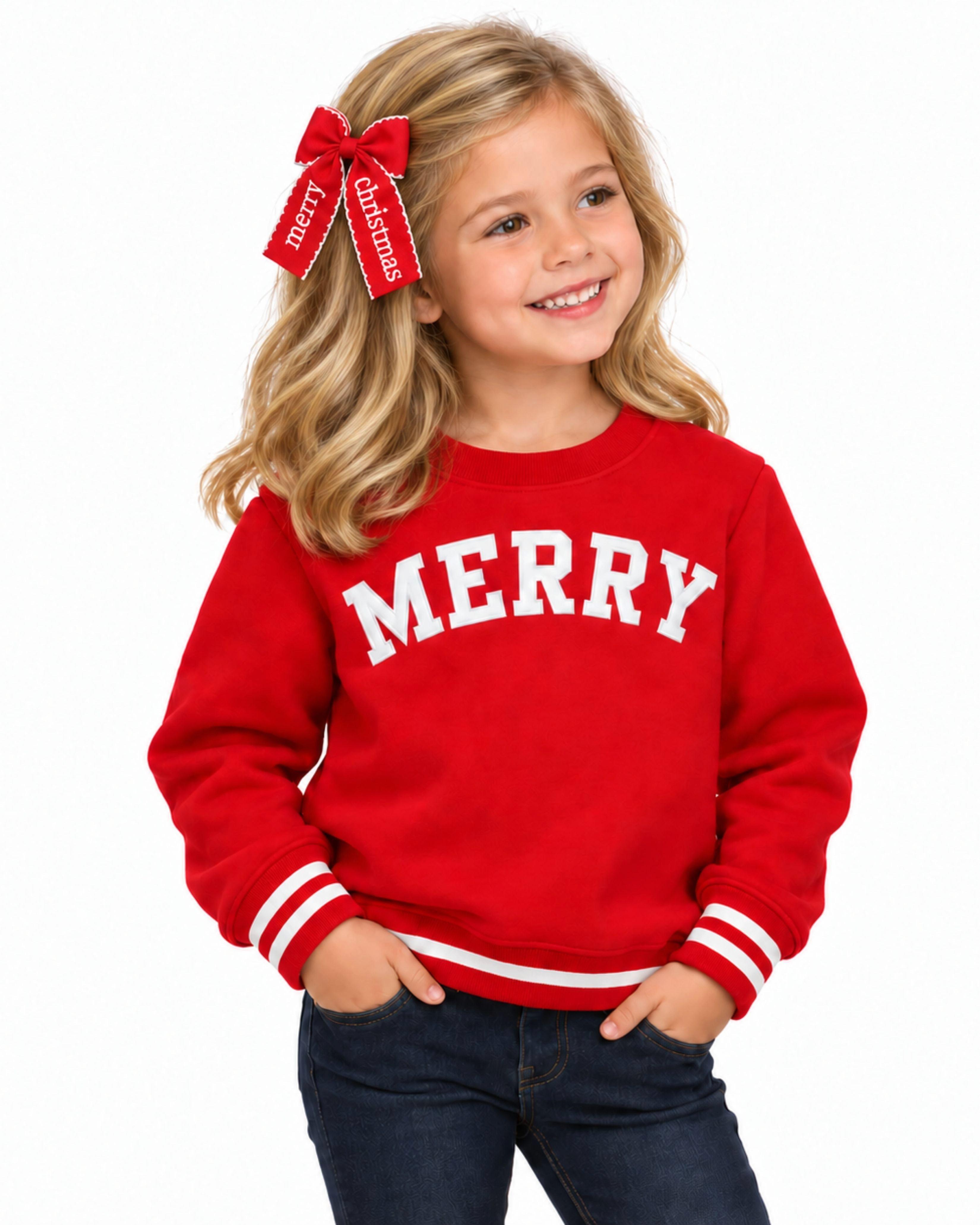 Merry Christmas Hair Bow image number 2